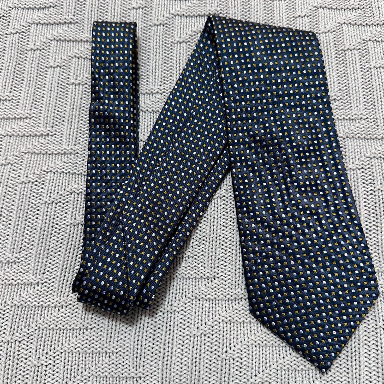 Vintage Dormeuil black micro dot silk tie Size ONE SIZE - 1 Thumbnail