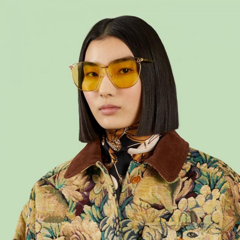 Gucci Gucci GG1375SA Gold Sunglasses Size ONE SIZE - 17 Thumbnail