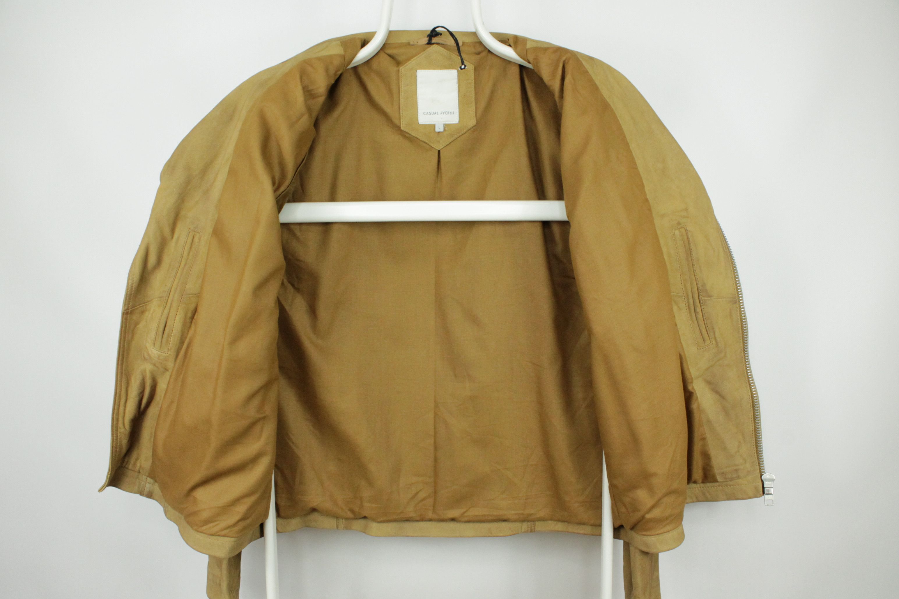 Genuine Leather Casual Friday Biker Jacket In Tan Leather Size US L / EU 52-54 / 3 - 11 Thumbnail