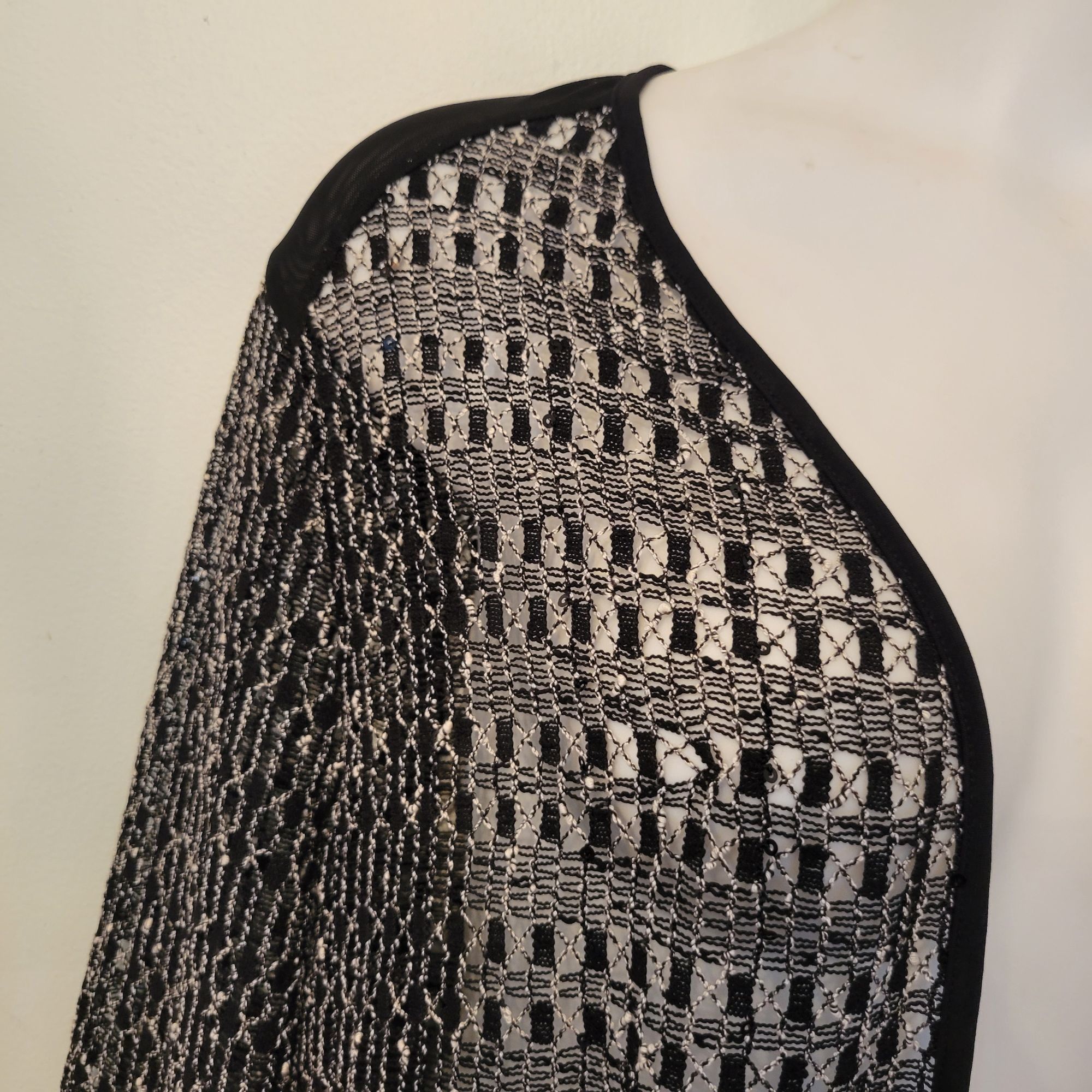 Chicos Chicos Travelers 2 Sheer Knit Duster Cardigan Black White L Size L / US 10 / IT 46 - 6 Thumbnail