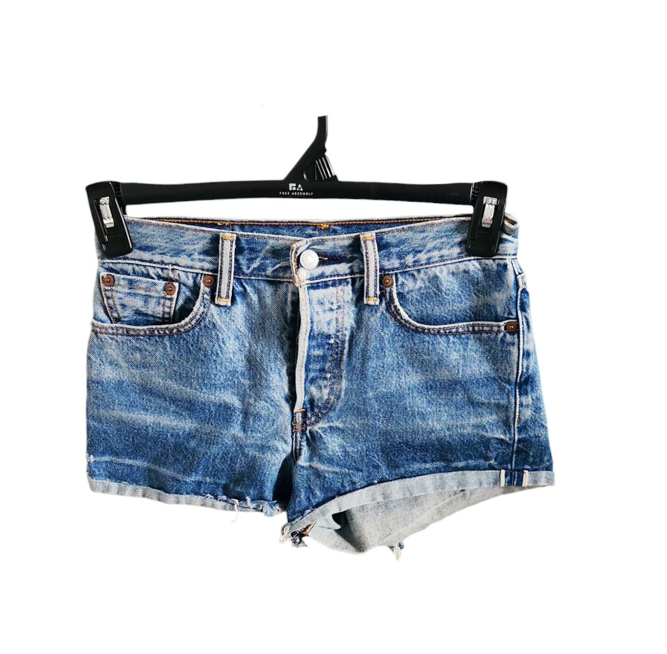 Levi's Levi's Women's Short Distressed Premium Denim Shorts Size 25 Size 25" / US 0 / IT 36 - 1 Thumbnail