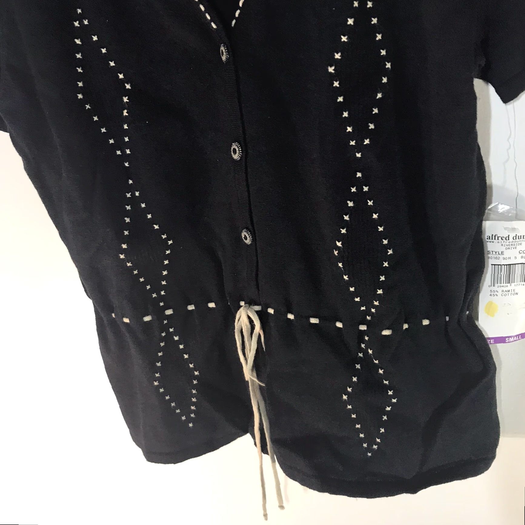 Vintage Vintage Alfred Dunner Women’s Black Cardigan Sweater V-Neck Button Knit Fall Winter Size S / US 4 / IT 40 - 3 Thumbnail