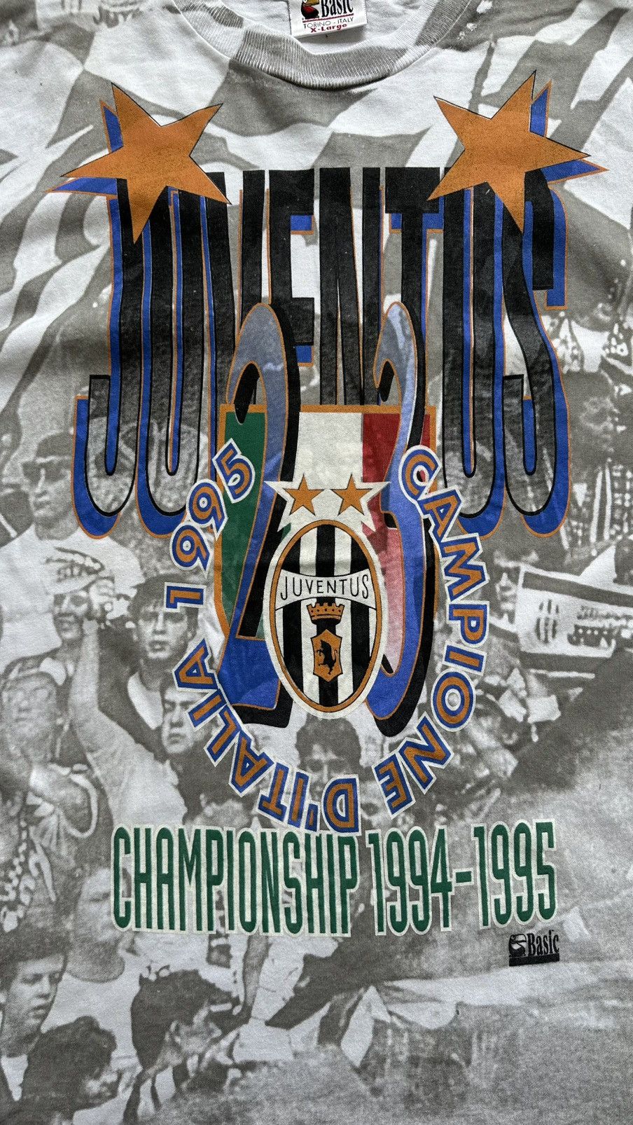 Vintage 1994-1995 JUVENTUS CAMPIONS D’ITALIA GRAPHIC FAN TEE Size US L / EU 52-54 / 3 - 2 Thumbnail