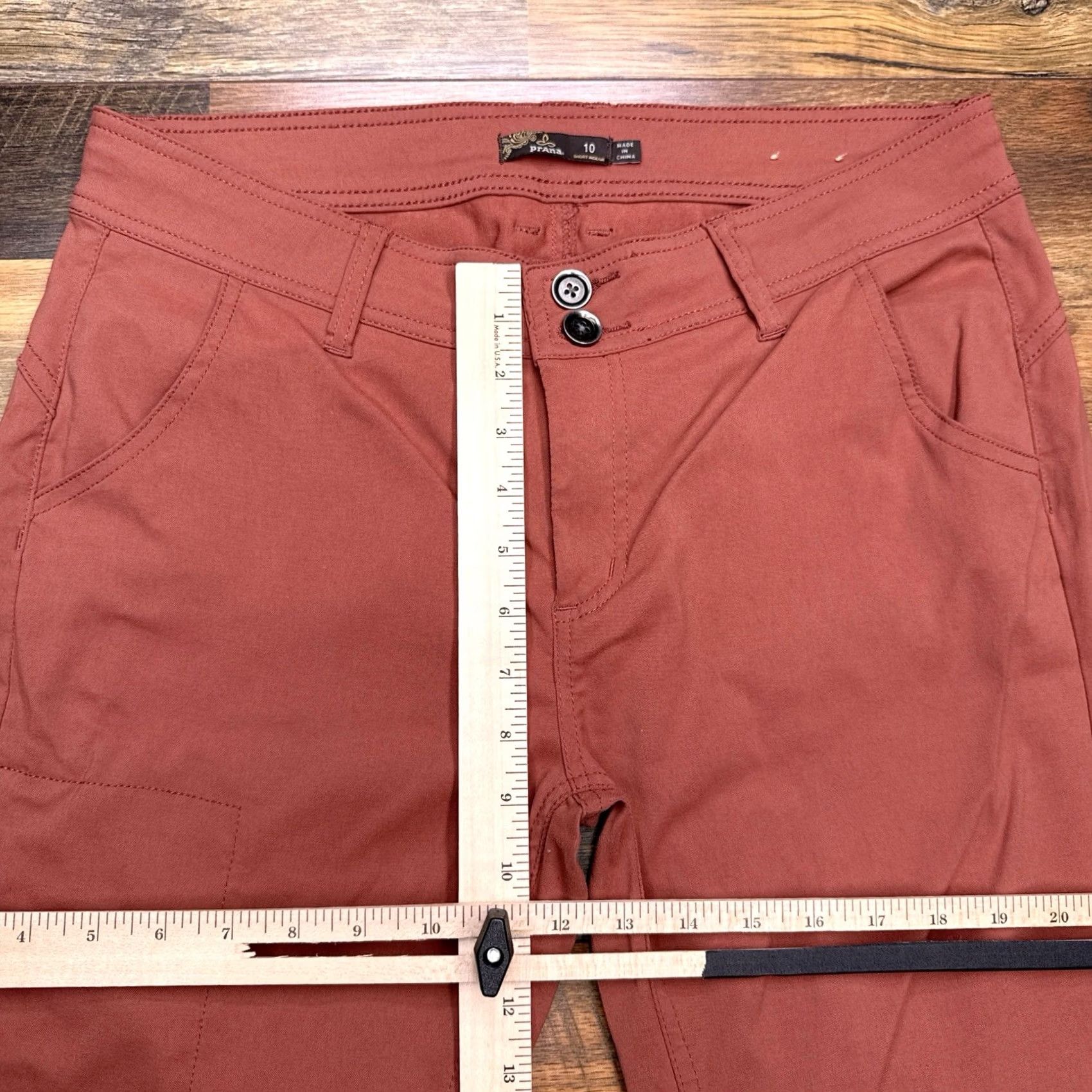 Prana VINTAGE? No — Prana Convertible Hiking Pants Womens 10 Lava Red Mid Rise Stretch Performance Pants Regular Women Size 32" / US 10 / IT 46 - 7 Thumbnail