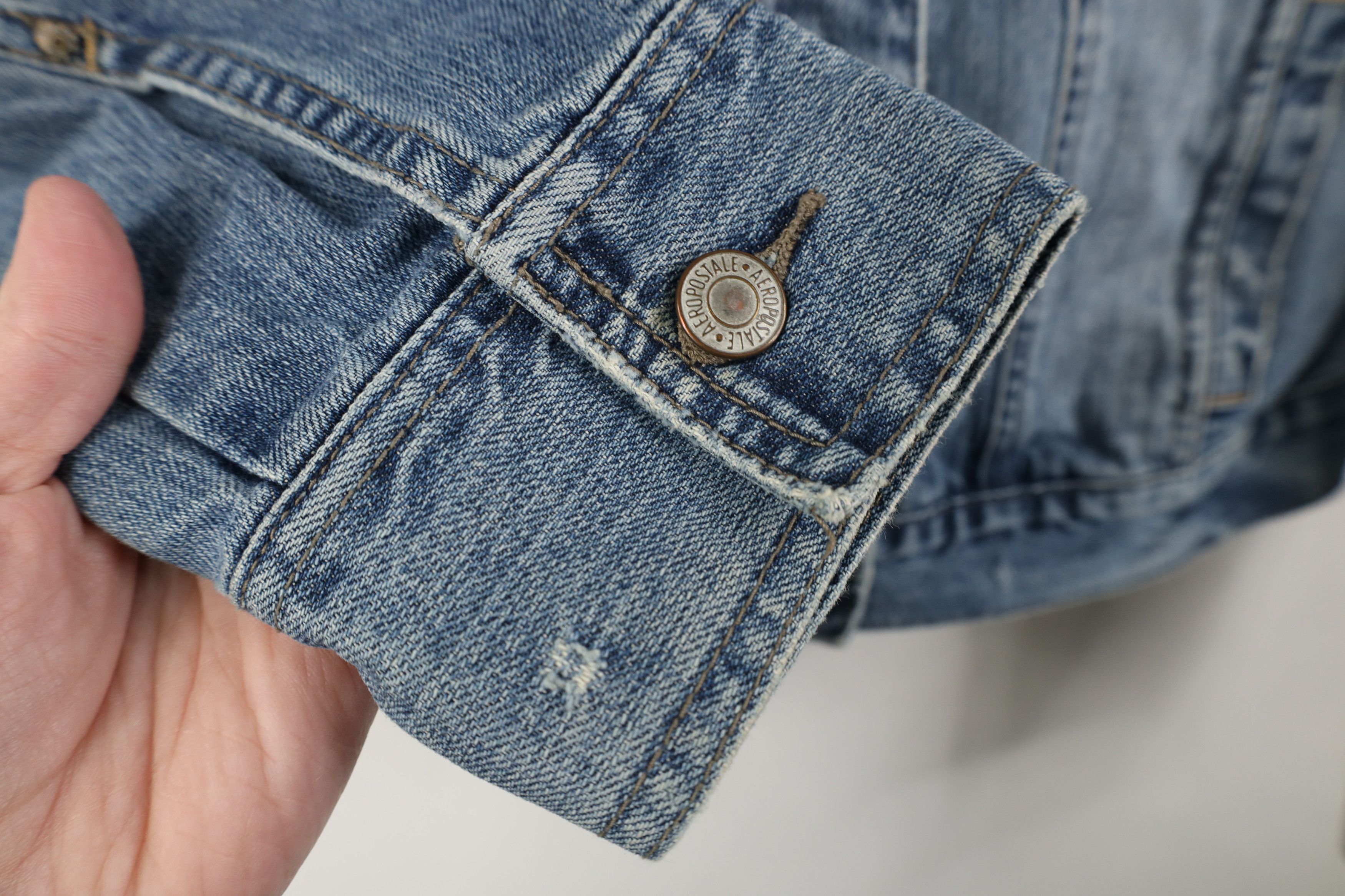Aeropostale Vintage 90s Y2K Aeropostale Denim Jean Trucker Jacket Size XL / US 12-14 / IT 48-50 - 8 Thumbnail