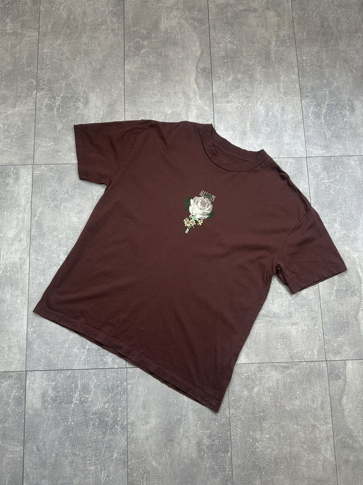 Allsaints Allsaints Japanese Centre Logo Flower Print Brown Tee Size US S / EU 44-46 / 1 - 1 Thumbnail