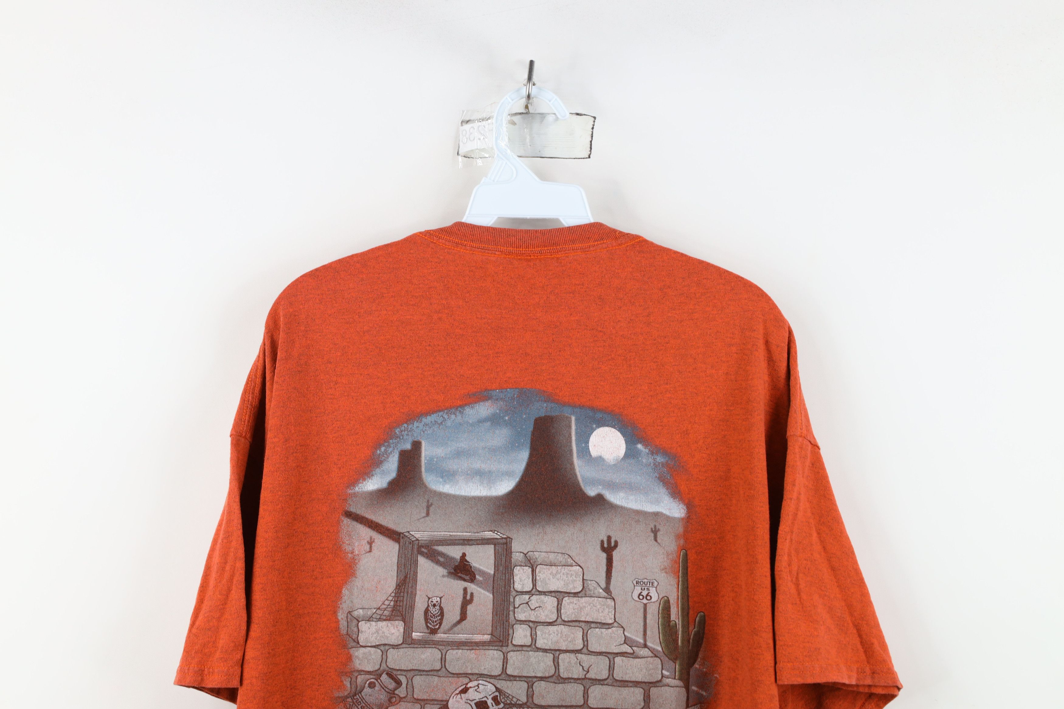 Harley Davidson Vintage Y2K Harley Davidson Spell Out Skull T-Shirt Orange Size US XXL / EU 58 / 5 - 12 Thumbnail