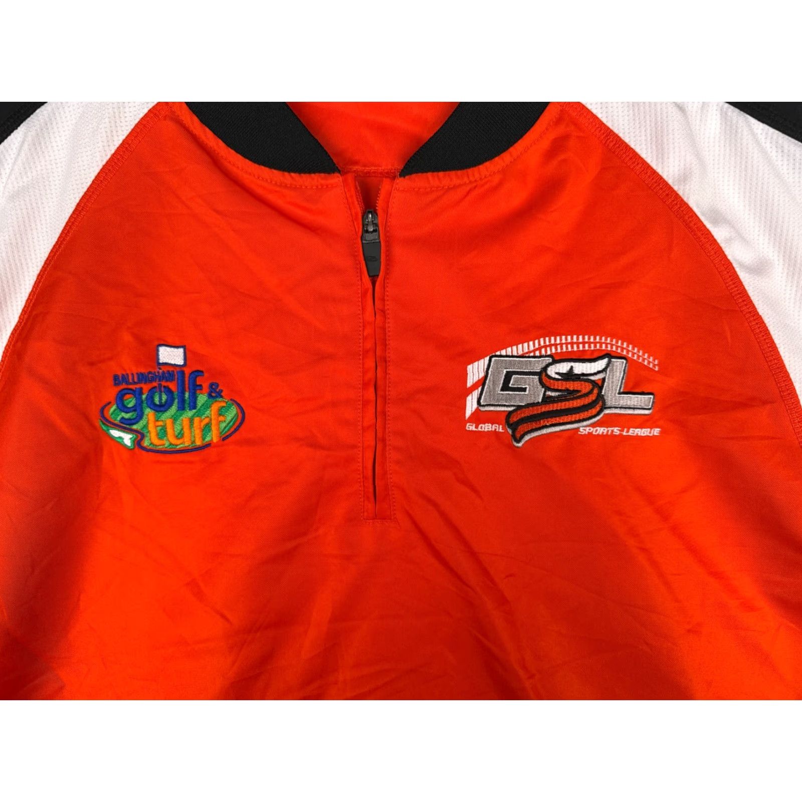 Vintage Booombah Sweater Men's 1/4 Zip Adult XL Red Black Golf & Turf Global Sport Pullover Mock Neck Embroidered Logo sweater Size US XL / EU 56 / 4 - 6 Thumbnail