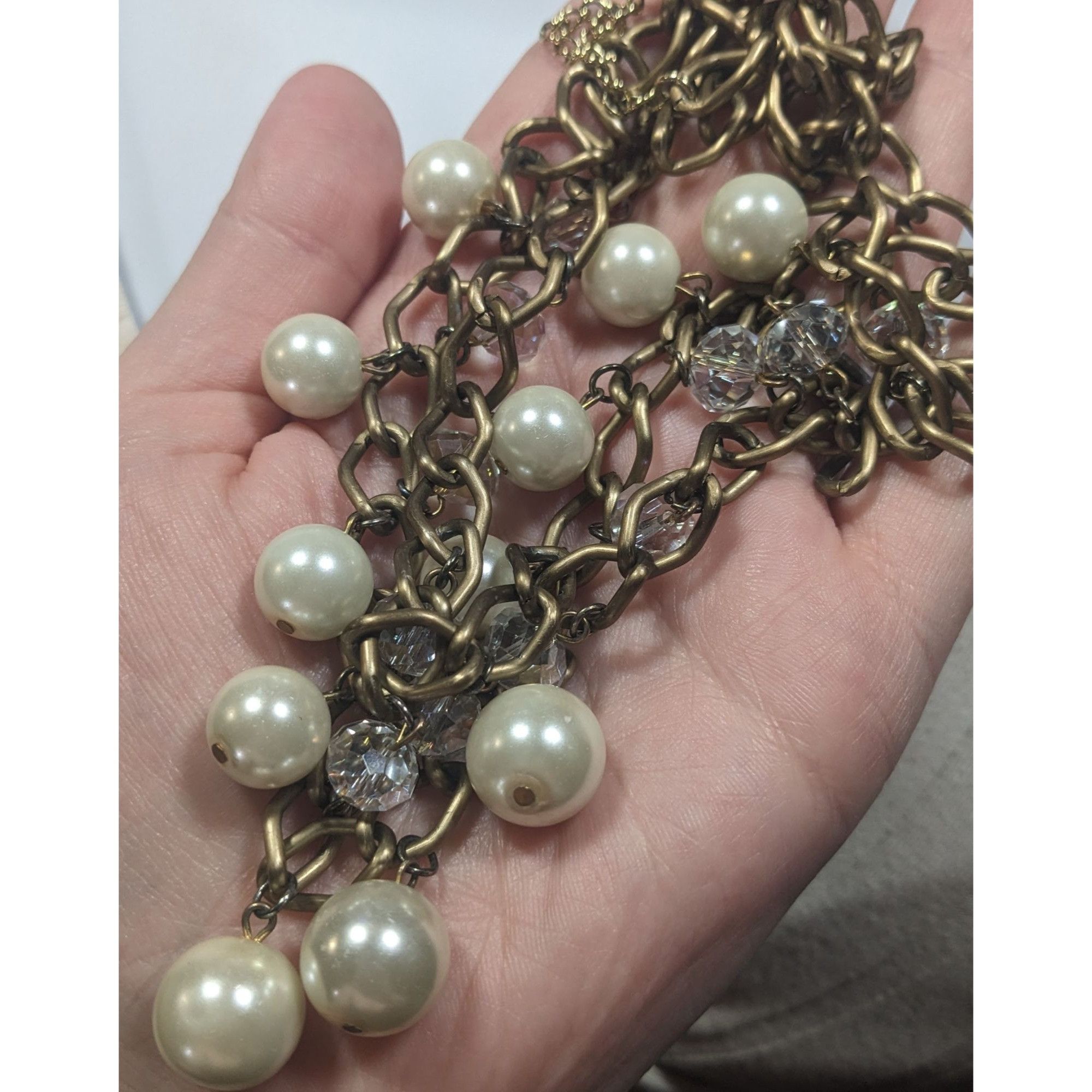Other Vintage Glam Faux Pearl And Aurora Borealis Crystal Layered Size ONE SIZE - 3 Thumbnail