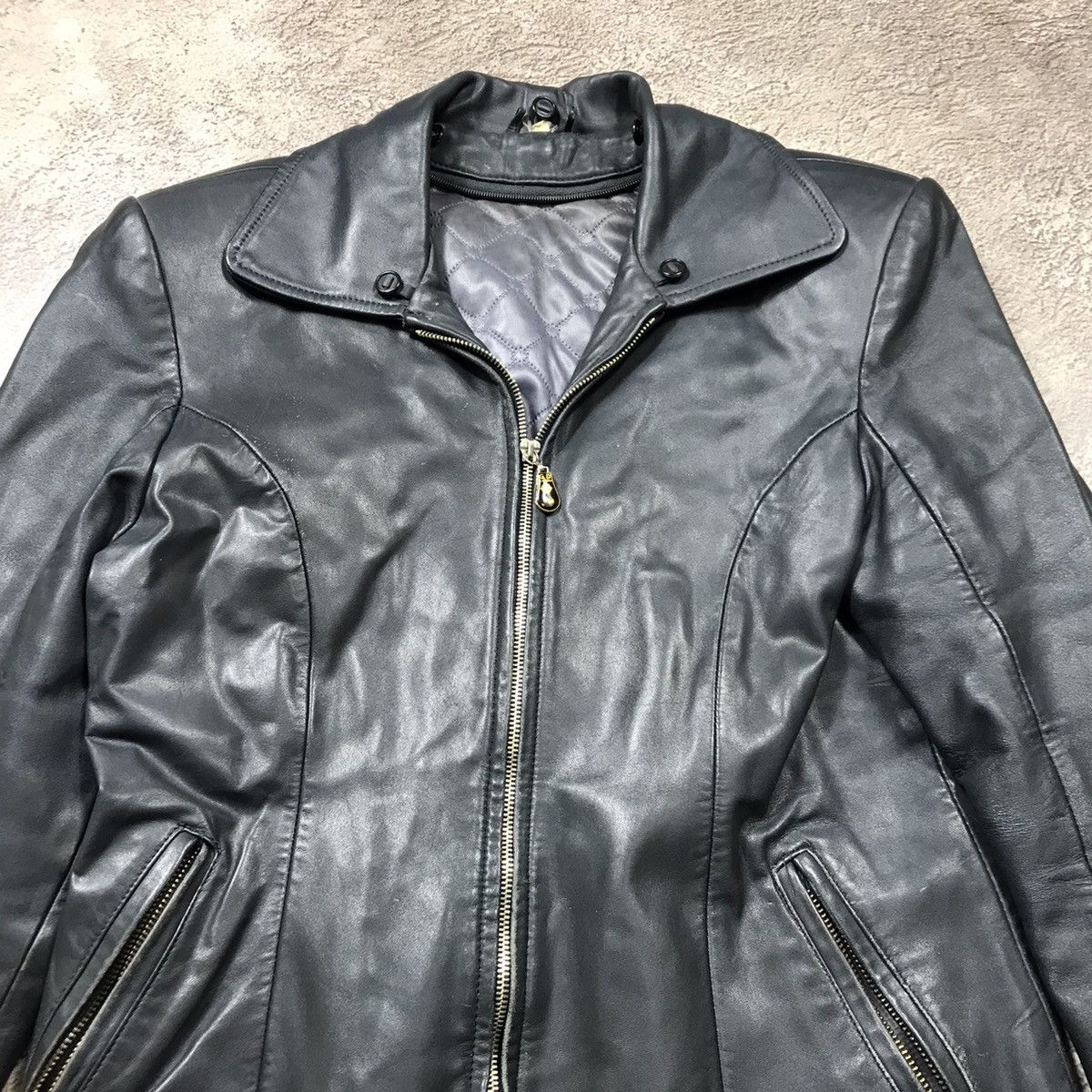 Vintage Vintage 90s Y2K Oversized Leather Jacket Streetwear Faded M Size M / US 6-8 / IT 42-44 - 2 Thumbnail