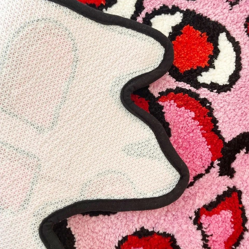 Japanese Brand × Vintage Cherry Bomb Rug Strange & interesting Handmade Tufted Carpet Size ONE SIZE - 3 Thumbnail