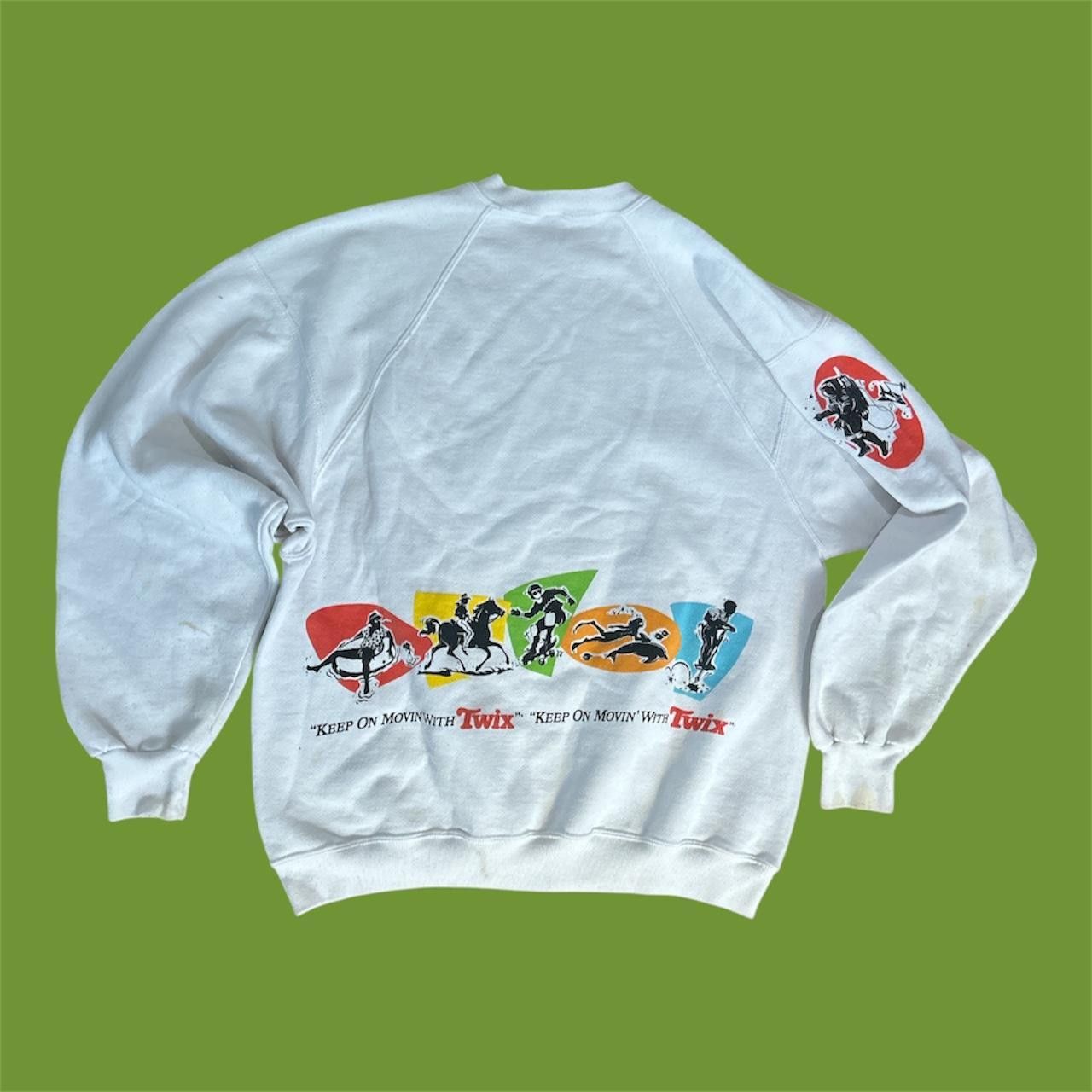 Jerzees Vintage 90s Twix Keep on moving Design Sweatshirts Size US XL / EU 56 / 4 - 2 Thumbnail