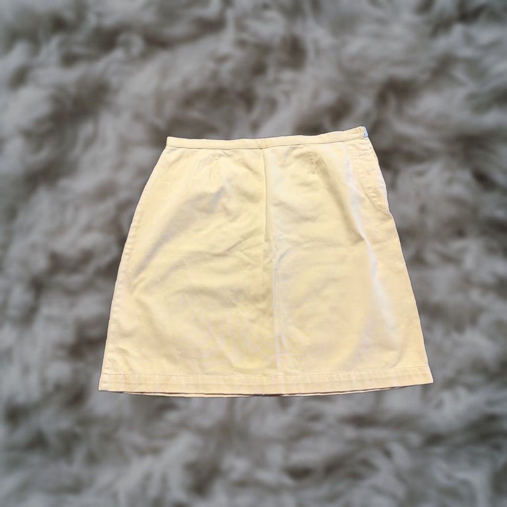Vintage VINTAGE Christopher & Banks Womens Skirt Midi Pencil Yellow Size 10 Side Button Size 32" / US 10 / IT 46 - 1 Thumbnail