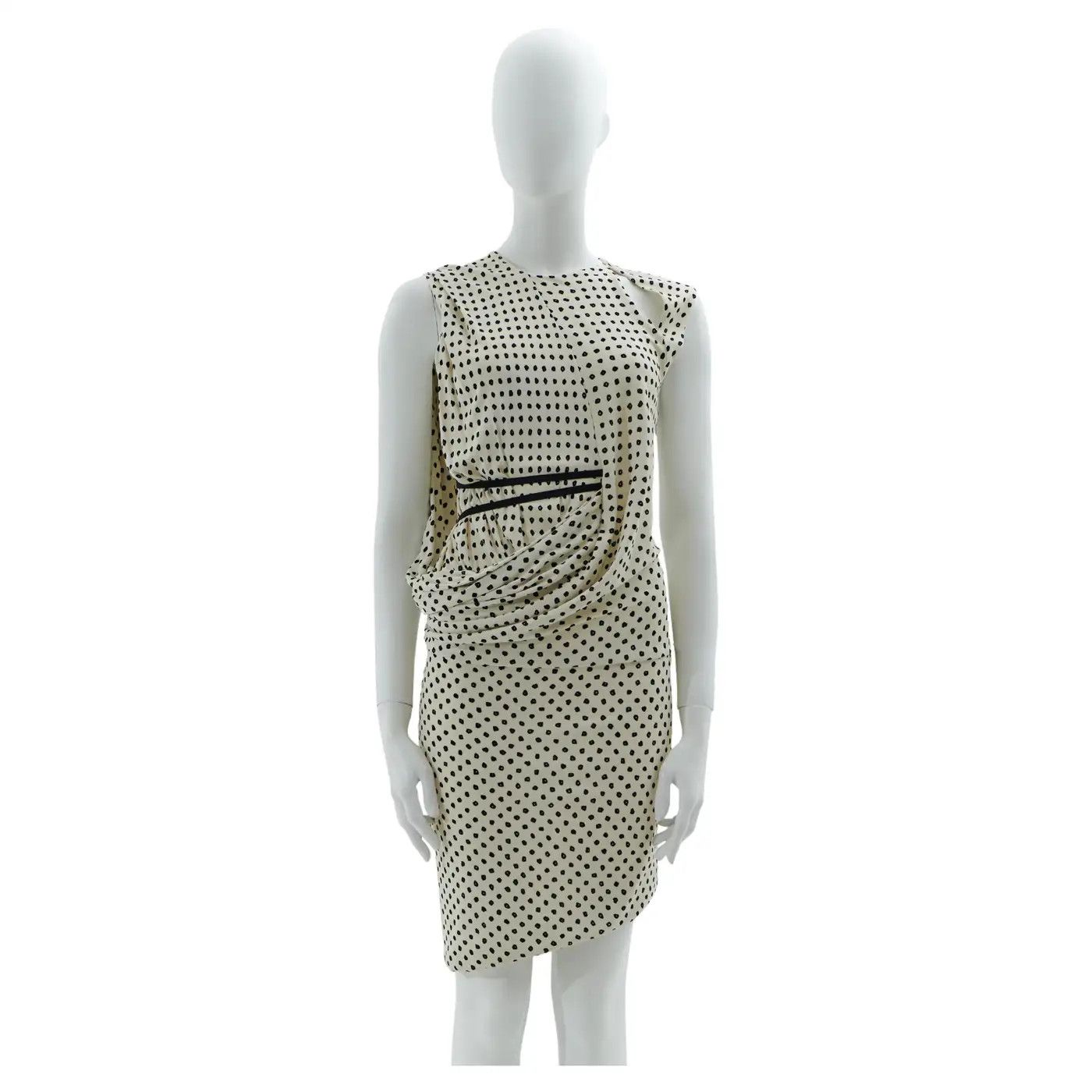 Balenciaga Resort 2009 Black and white printed asymmetric dress Size M / US 6-8 / IT 42-44 - 1 Thumbnail