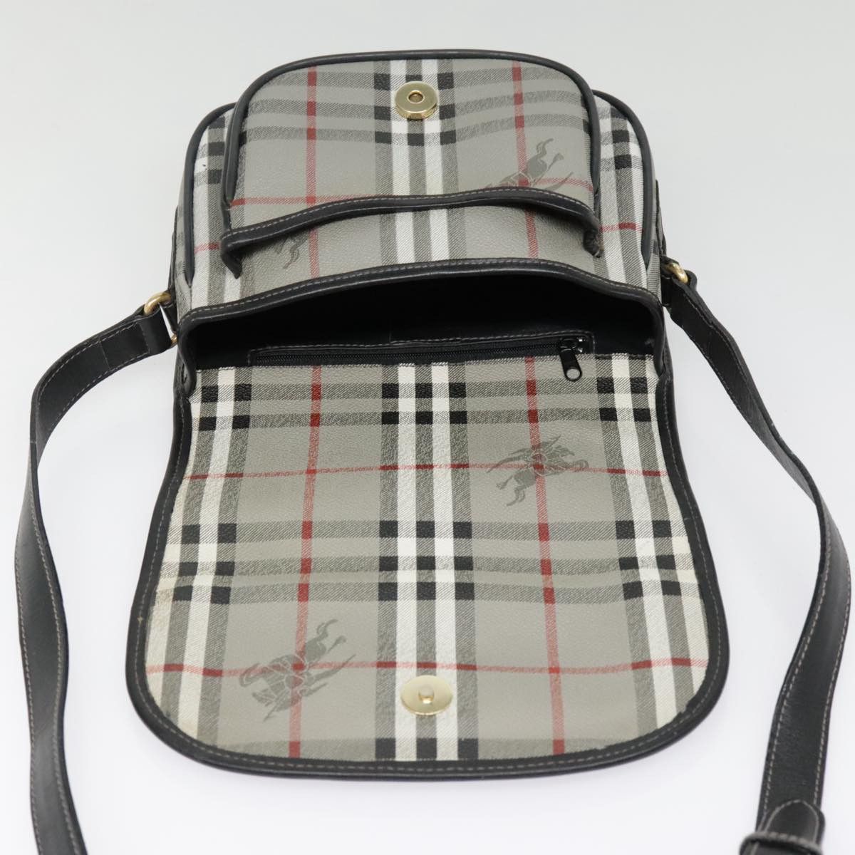 Burberry Burberry Nova Check Shoulder Bag Pvc Leather Gray Gold Size ONE SIZE - 11 Thumbnail