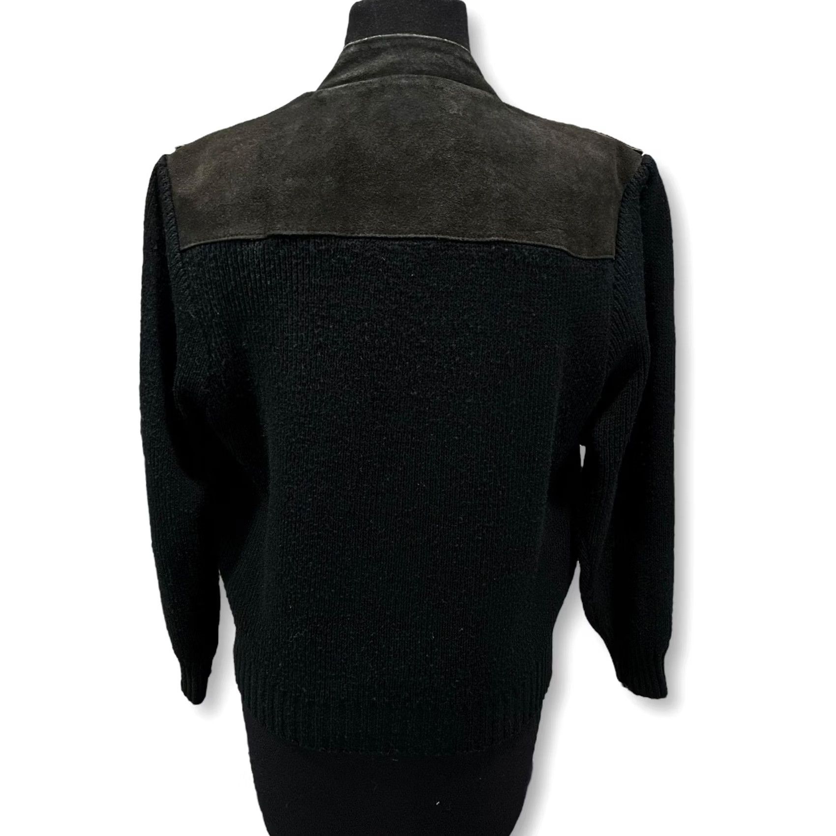 Vintage VINTAGE CITY SPITS Suede Knit Bomber Jacket Black Women M Snap Front Retrospective Casual Jacket Mens? Size M / US 6-8 / IT 42-44 - 2 Thumbnail