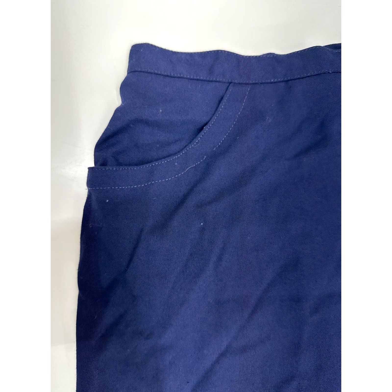 Vintage VINTAGE Sir for Her Navy Blue Lined Skirt Size 7 Knee Length A-Line Pocketed Womens 90s Bohemian Size 28" / US 6 / IT 42 - 2 Thumbnail