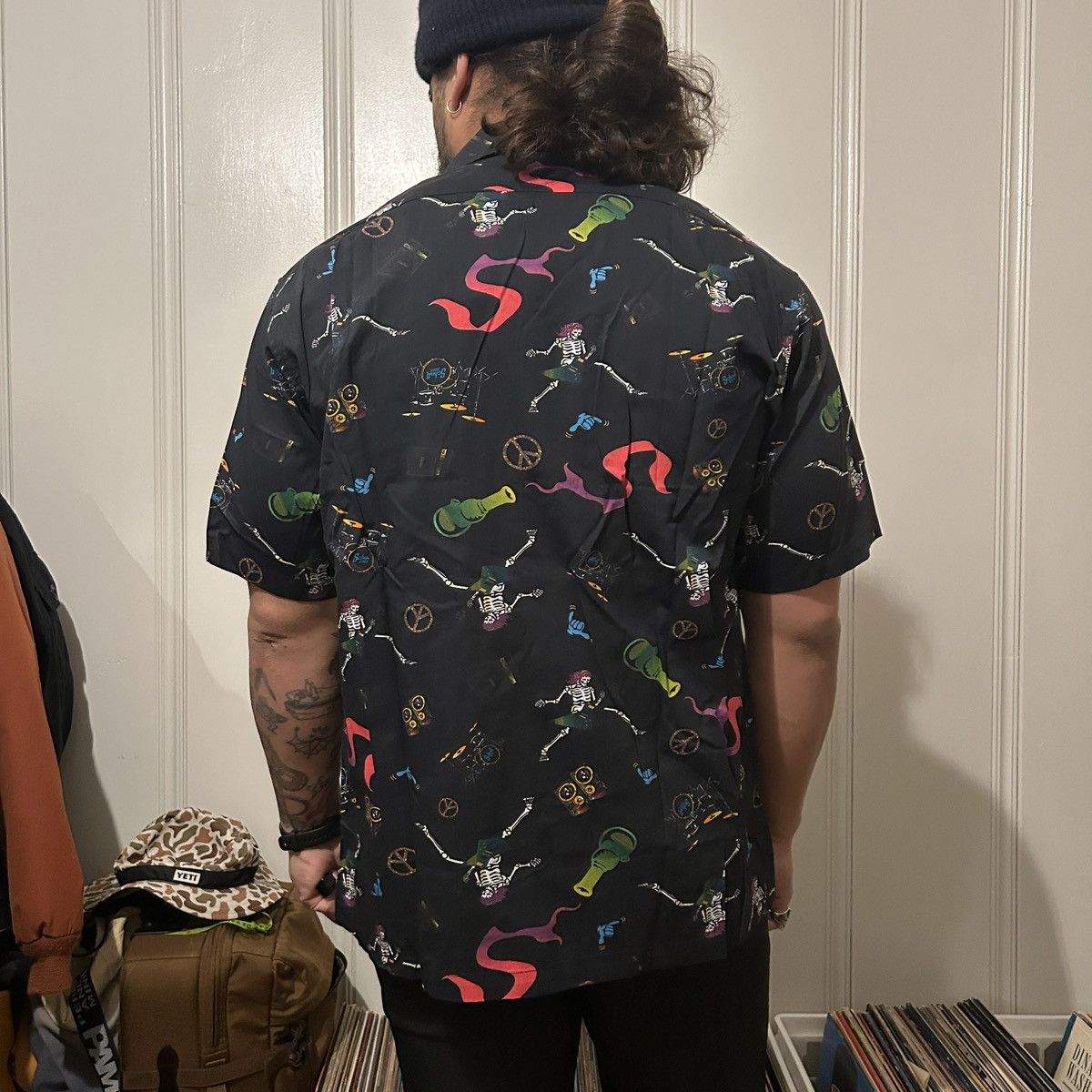 Schott Schott Camp Collar Skeleton Print Button Up Shirt Size US L / EU 52-54 / 3 - 2 Thumbnail