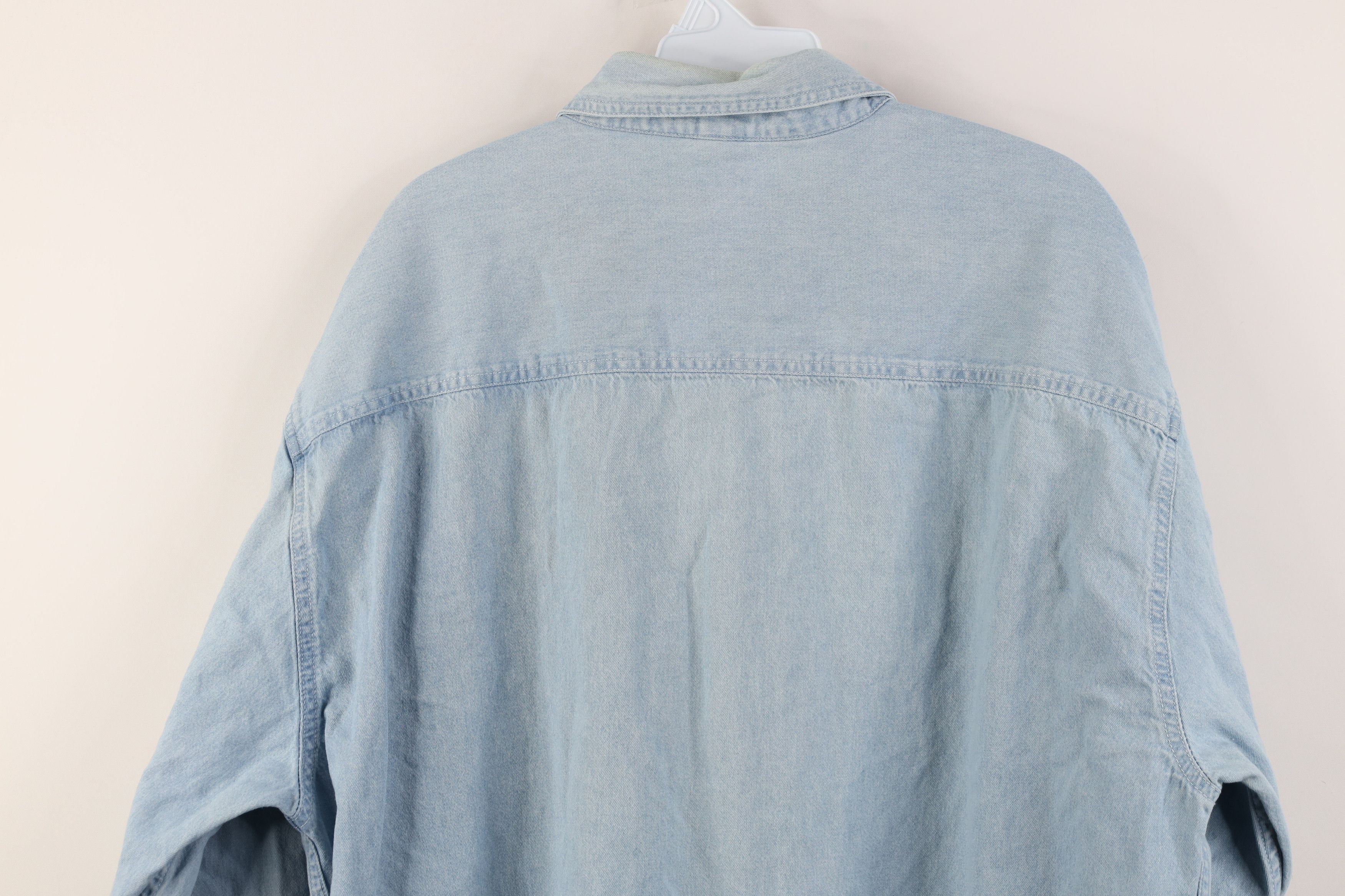 Vintage Vintage 90s Railroad Open Collared Denim Jean Button Shirt Size US XL / EU 56 / 4 - 13 Thumbnail