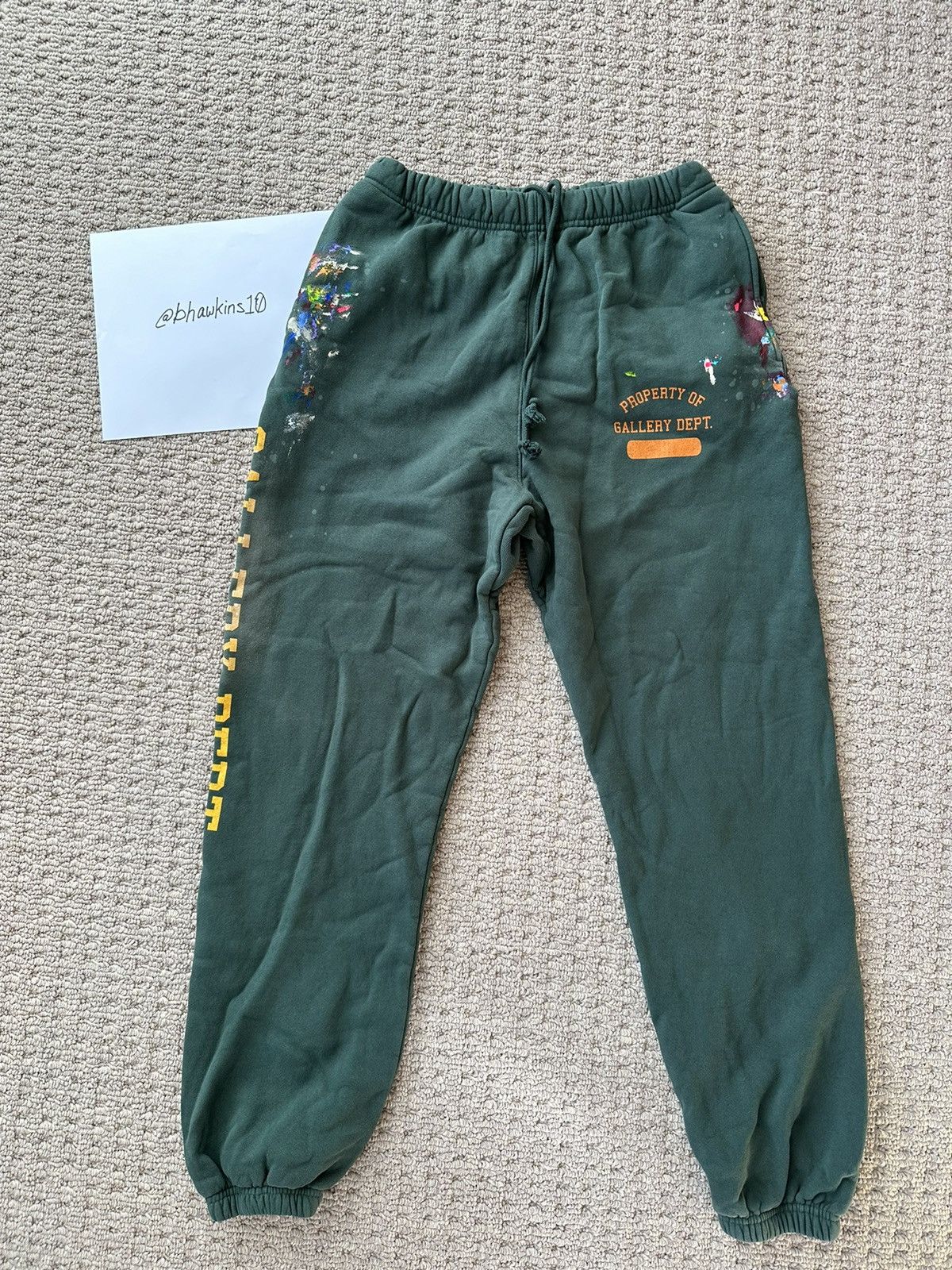 image of Gallery Dept. Logo Sweatpants in Green, Men's (Size 36)