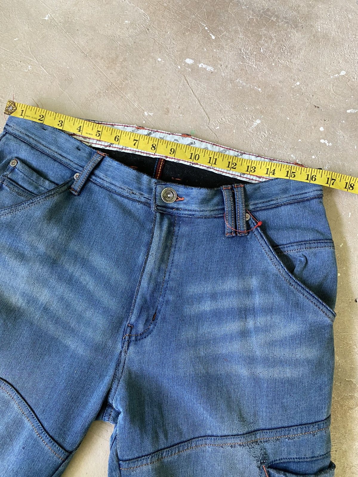 Japanese Brand FieldCore Multi Pocket 3D Cargo Denim Jeans Size US 33 - 12 Thumbnail
