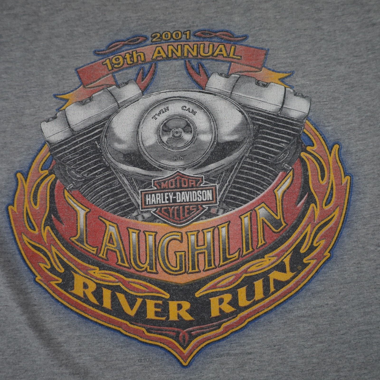 Harley Davidson × Vintage Vintage Y2k Harley Davidson Laughlin Rive Run Graphic T Size US L / EU 52-54 / 3 - 11 Thumbnail