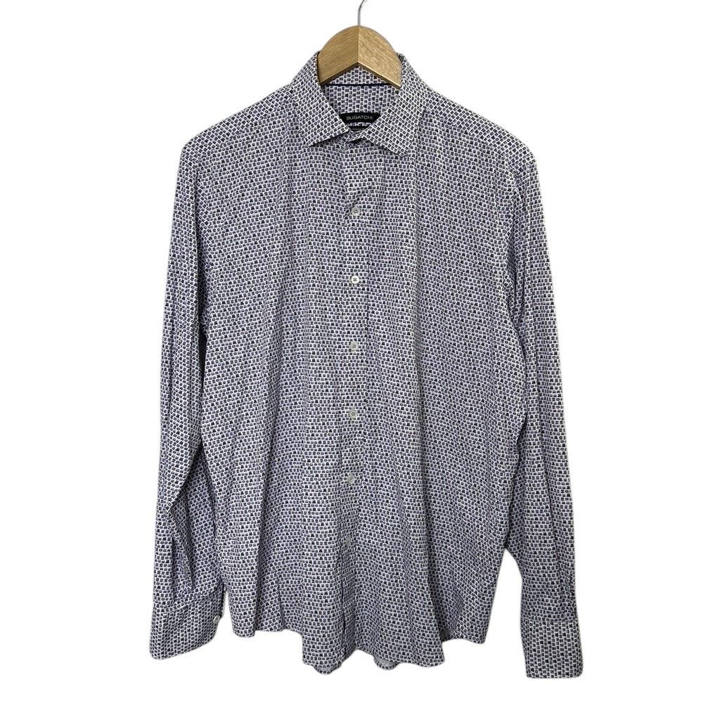 BUGATCHI Bugatchi Purple Tiny Computer Print Button-Up Shirt Medium Size US M / EU 48-50 / 2 - 1 Thumbnail