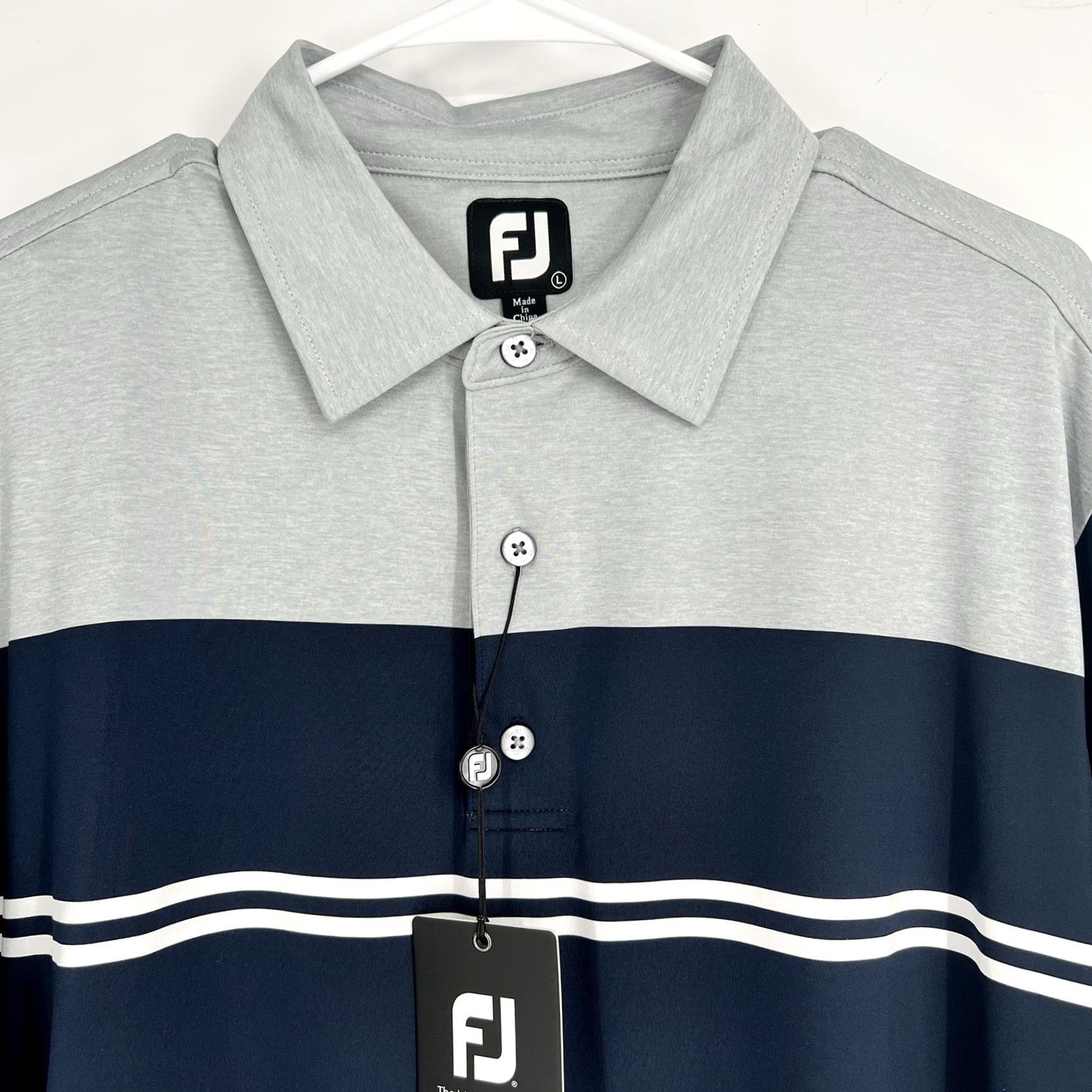 Footjoy FootJoy Polo Mens L Colorblock Lisle Performance Stretch Golf Shirt Size US L / EU 52-54 / 3 - 4 Thumbnail