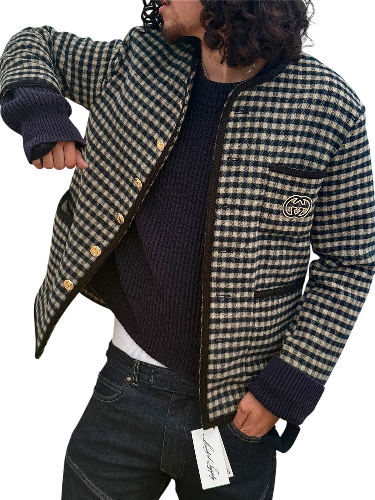 Gucci Gucci FW23 Wool Gingham Interlocking G Coat Size US M / EU 48-50 / 2 - 2 Thumbnail
