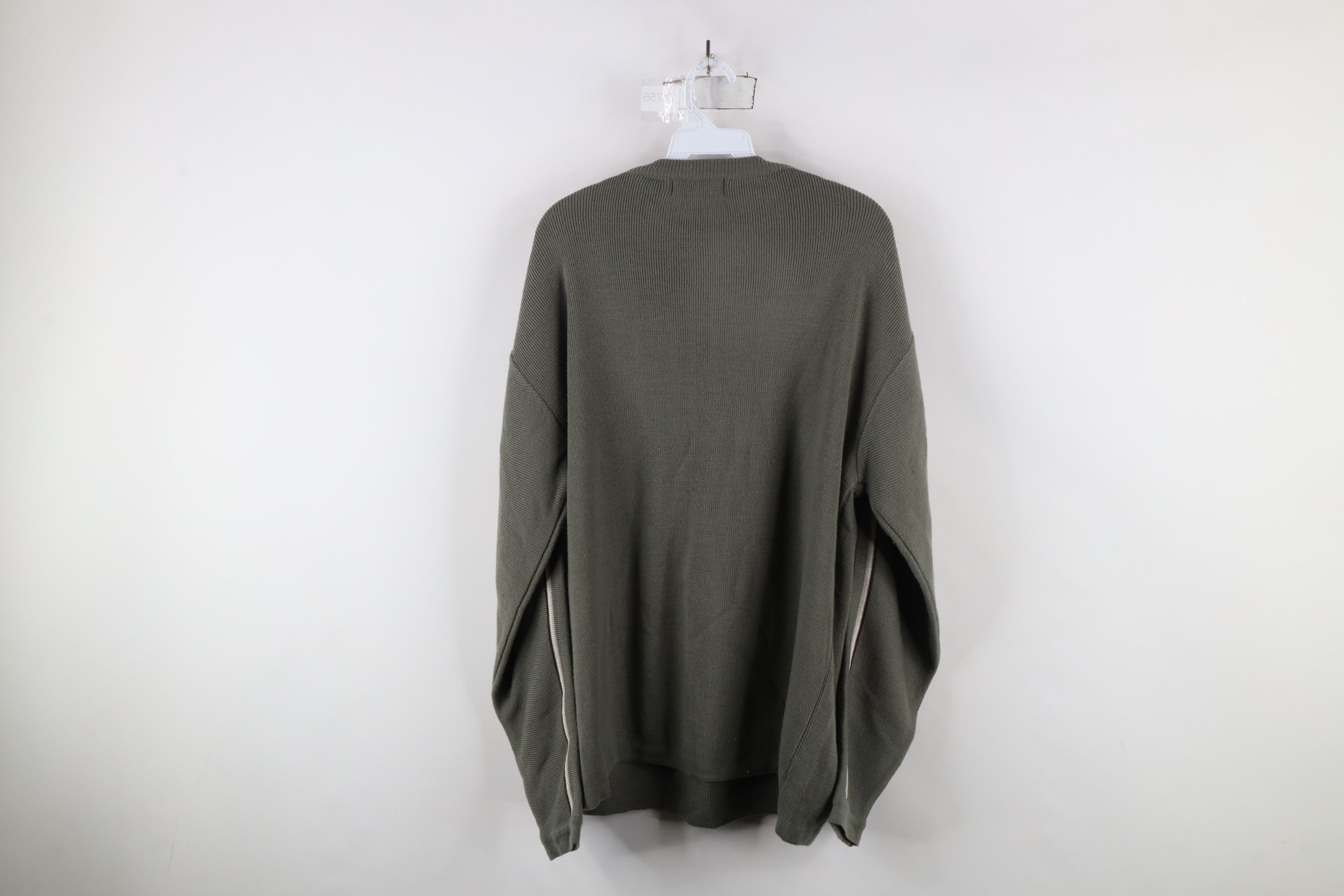 Vintage Vintage 90s Y2K Streetwear Block Ribbed Knit Sweater Green Size US XL / EU 56 / 4 - 7 Thumbnail