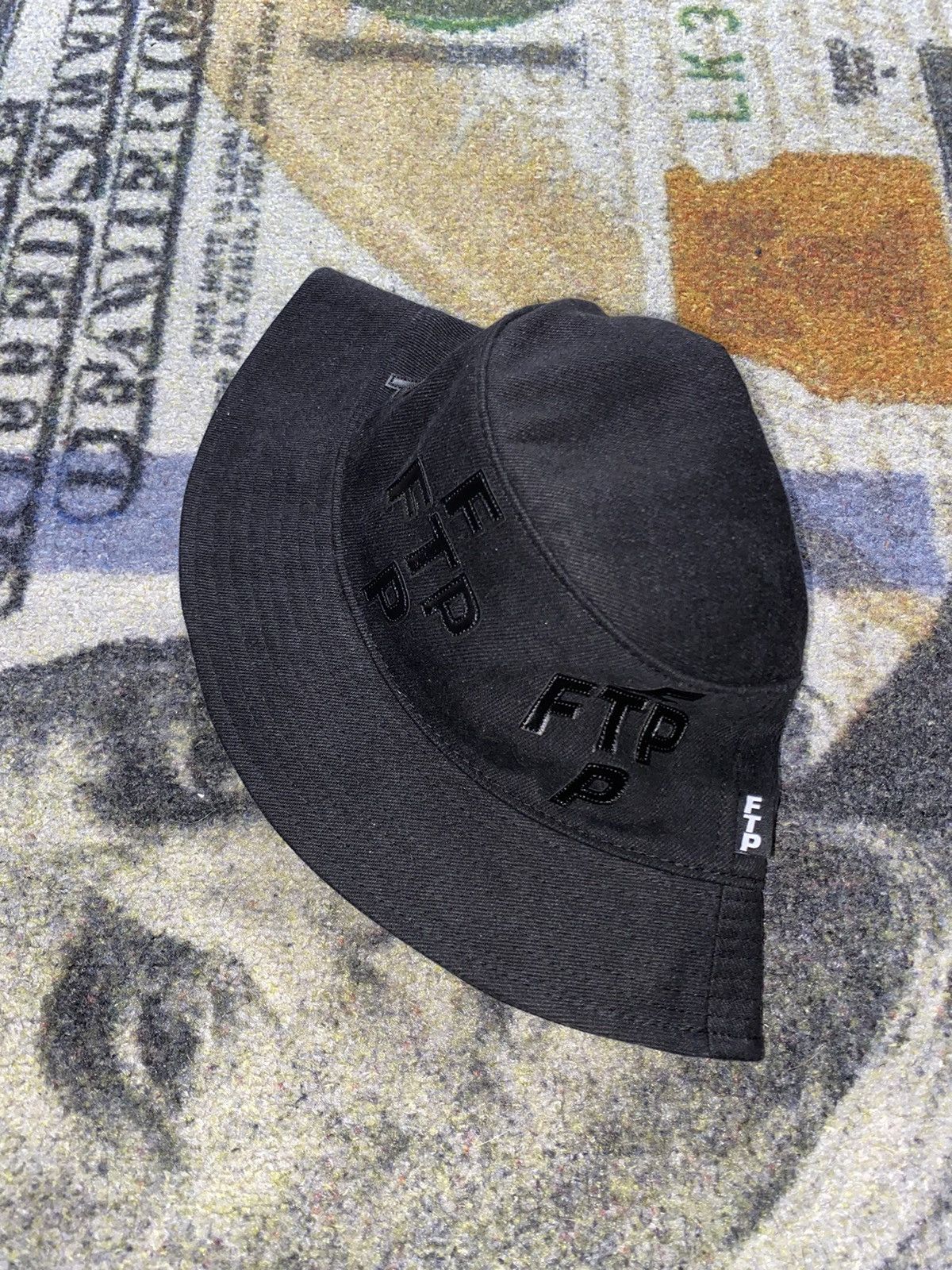 FTP Cross Logo Denim Bucket Hat LARGE / XLARGE