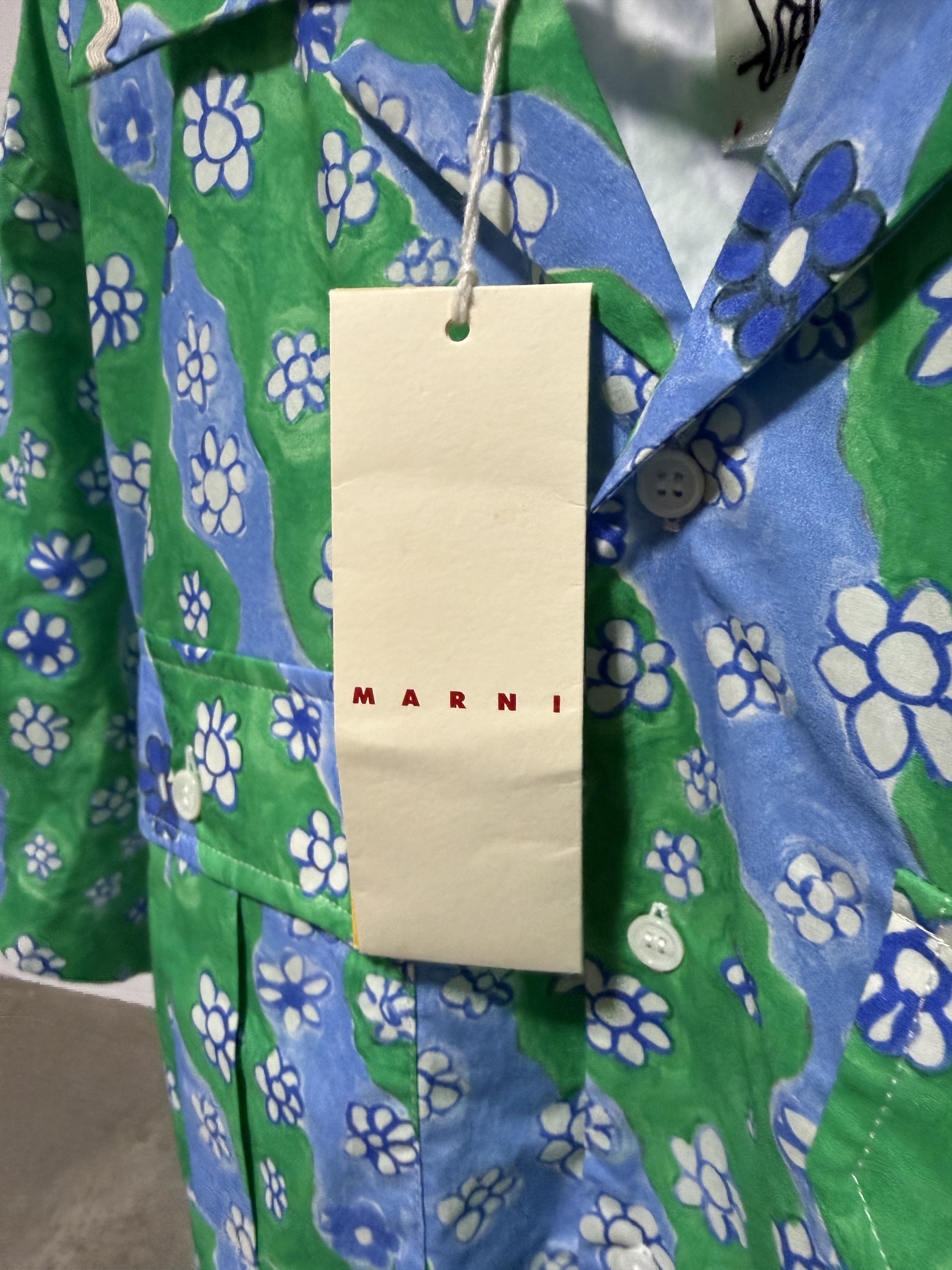 Marni Marni Mens Short Sleeve Bowling Shirt 'Sea Foam' Size US M / EU 48-50 / 2 - 2 Thumbnail