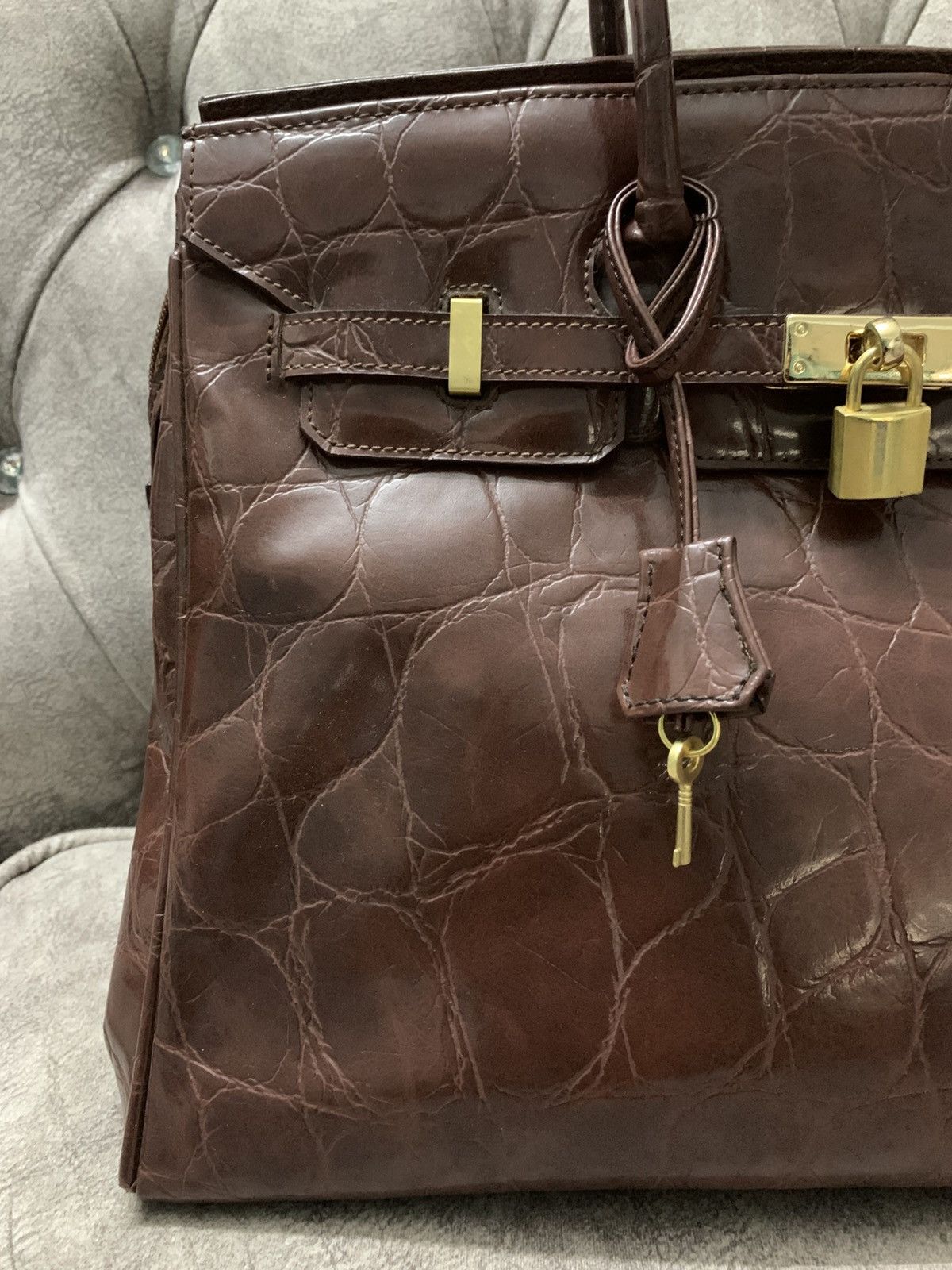 Handmade Birkin Bag Japanese Brand Faux Leather Size ONE SIZE - 3 Thumbnail