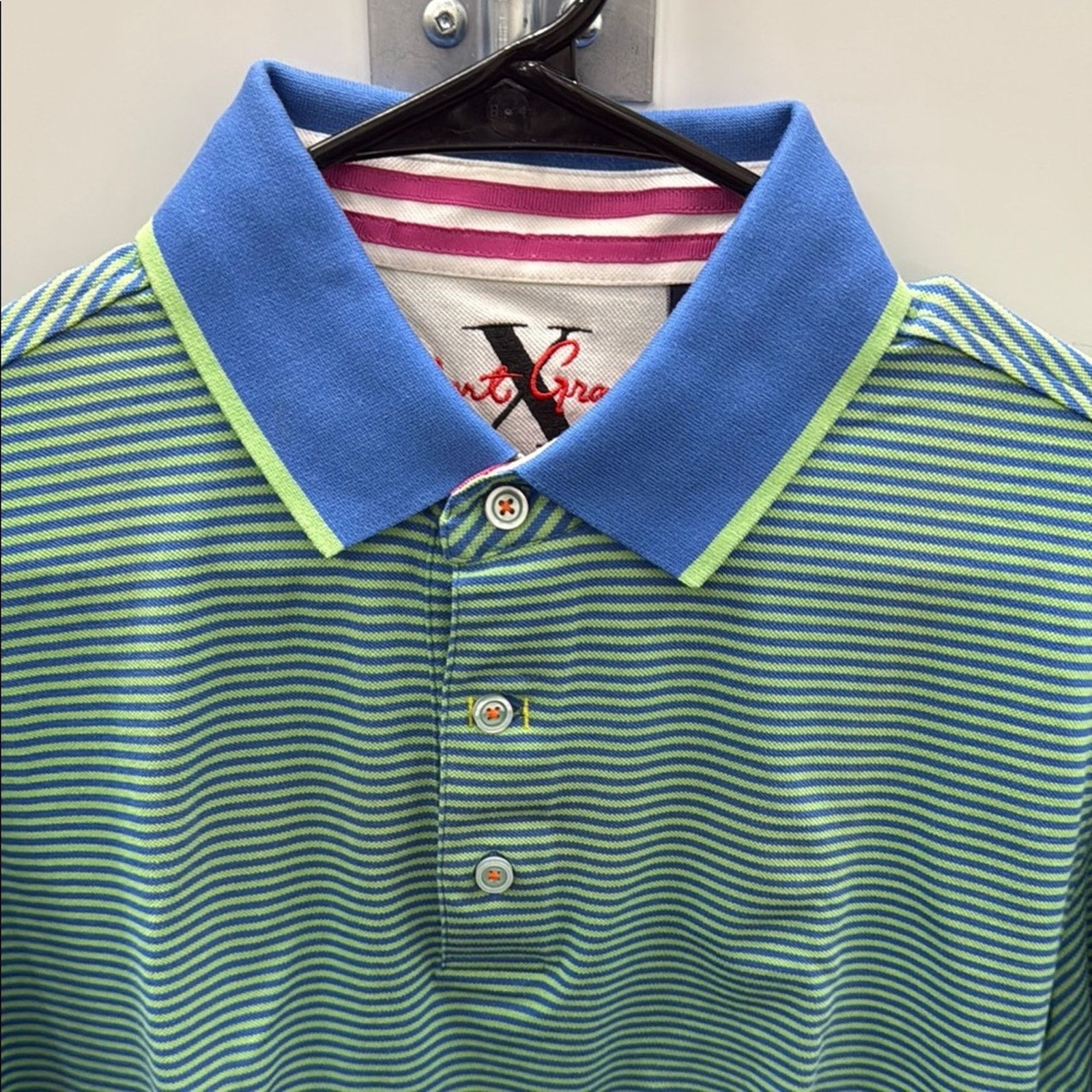 Robert Graham NWT Robert graham Green and Blue Polo Shirt Size M Size US M / EU 48-50 / 2 - 2 Thumbnail