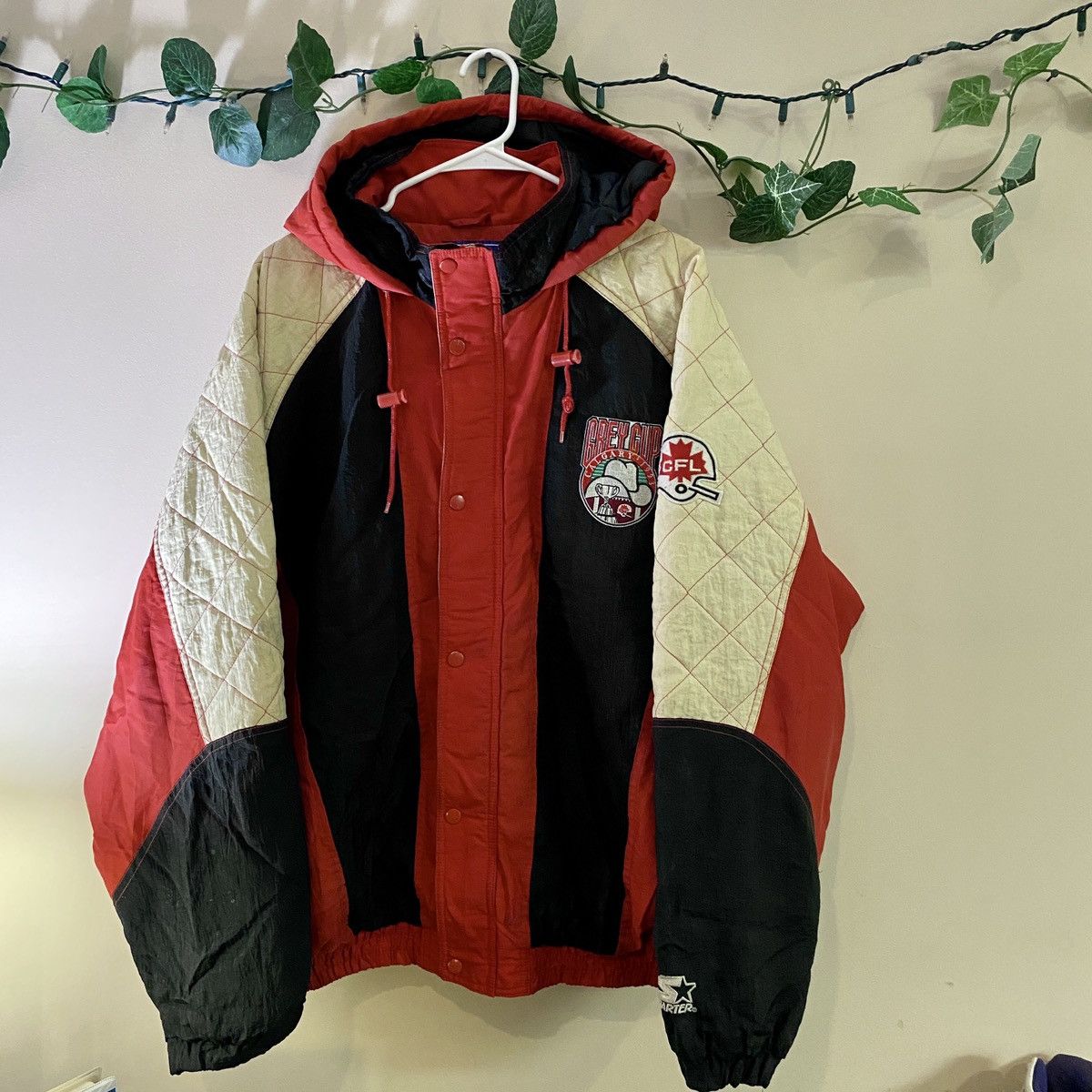 image of 1993 Cfl Grey Cup Starter Jacket in Red, Men's (Size XL)