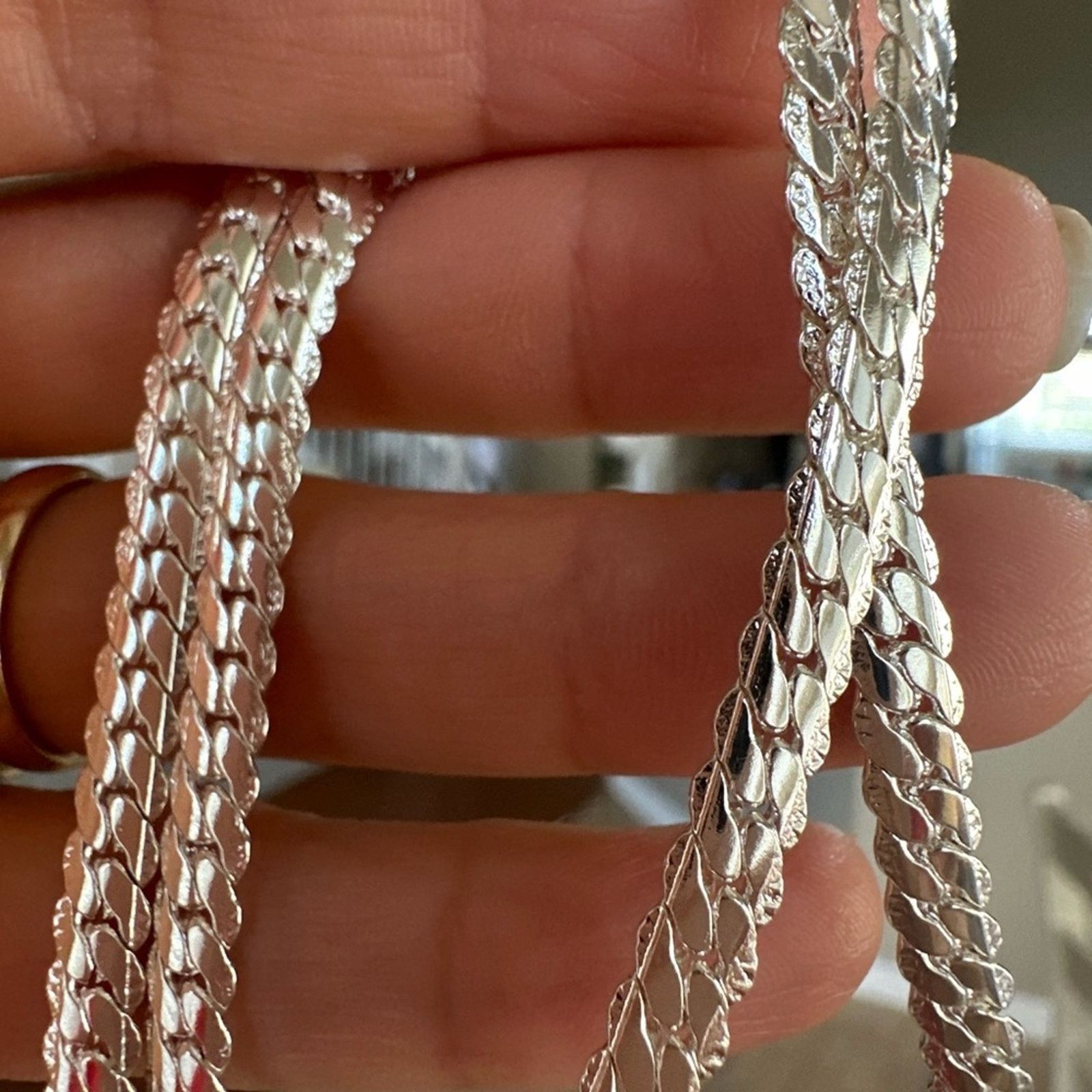 Other Men’s Women’s Silver Plated 5mm Chain Necklace 19” Size ONE SIZE - 4 Thumbnail