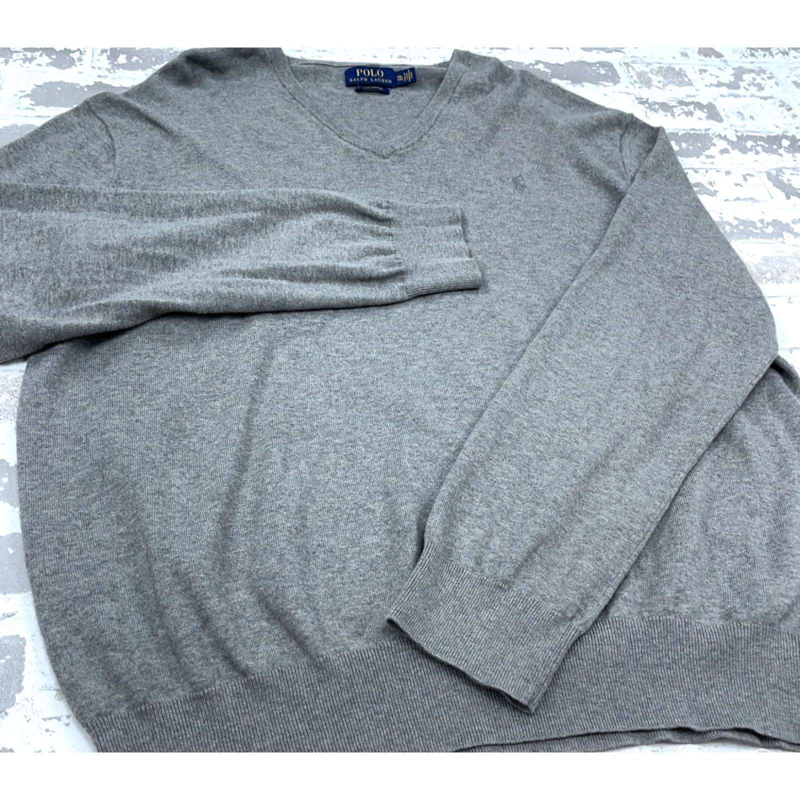 Polo Ralph Lauren Polo Ralph Lauren Sweater Men 2XL Gray V-Neck Pullover Knit Cotton Logo Embroidered Button Zipper Pullover Casual Sports Modern Preppy / Mens Size US XXL / EU 58 / 5 - 5 Thumbnail