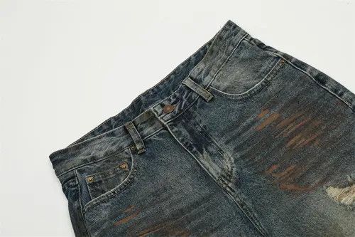 VIBE Men's heavy duty punk distressed jeans y2k Size US 32 / EU 48 - 4 Thumbnail