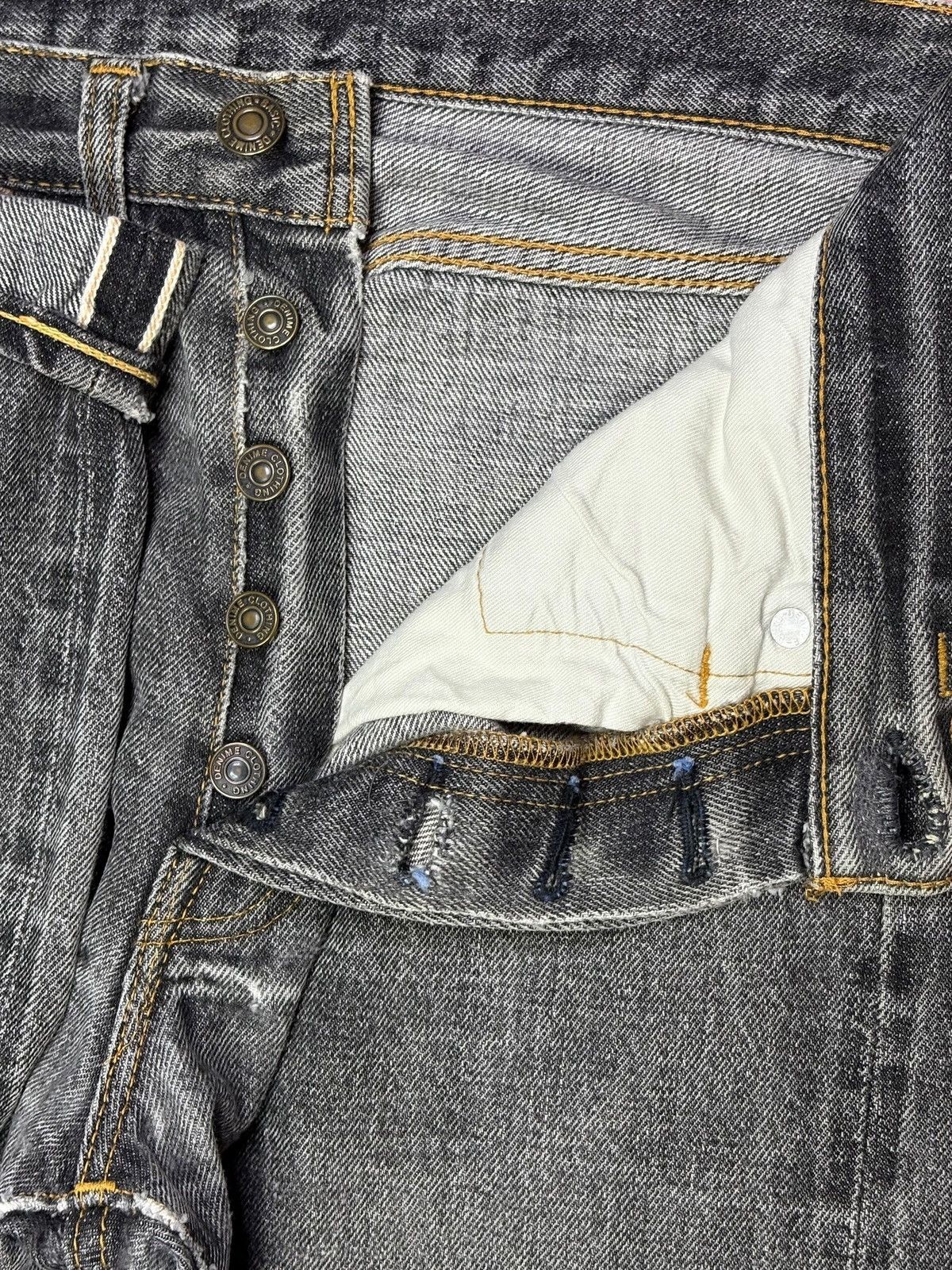 Denime Vintage Japan Denime Selvedge Faded Wash Distressed Jeans Size US 30 / EU 46 - 4 Thumbnail