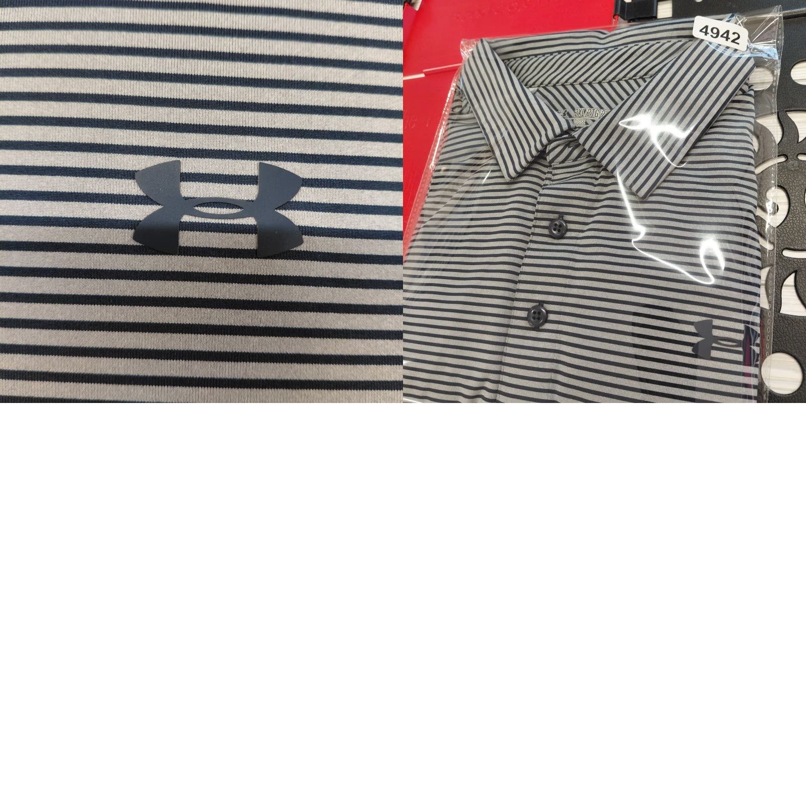 Under Armour Under Armour Polo Shirt Mens 2XL Blue Striped Golf Athleisure Stretch Casual Shirt Size US XXL / EU 58 / 5 - 9 Thumbnail