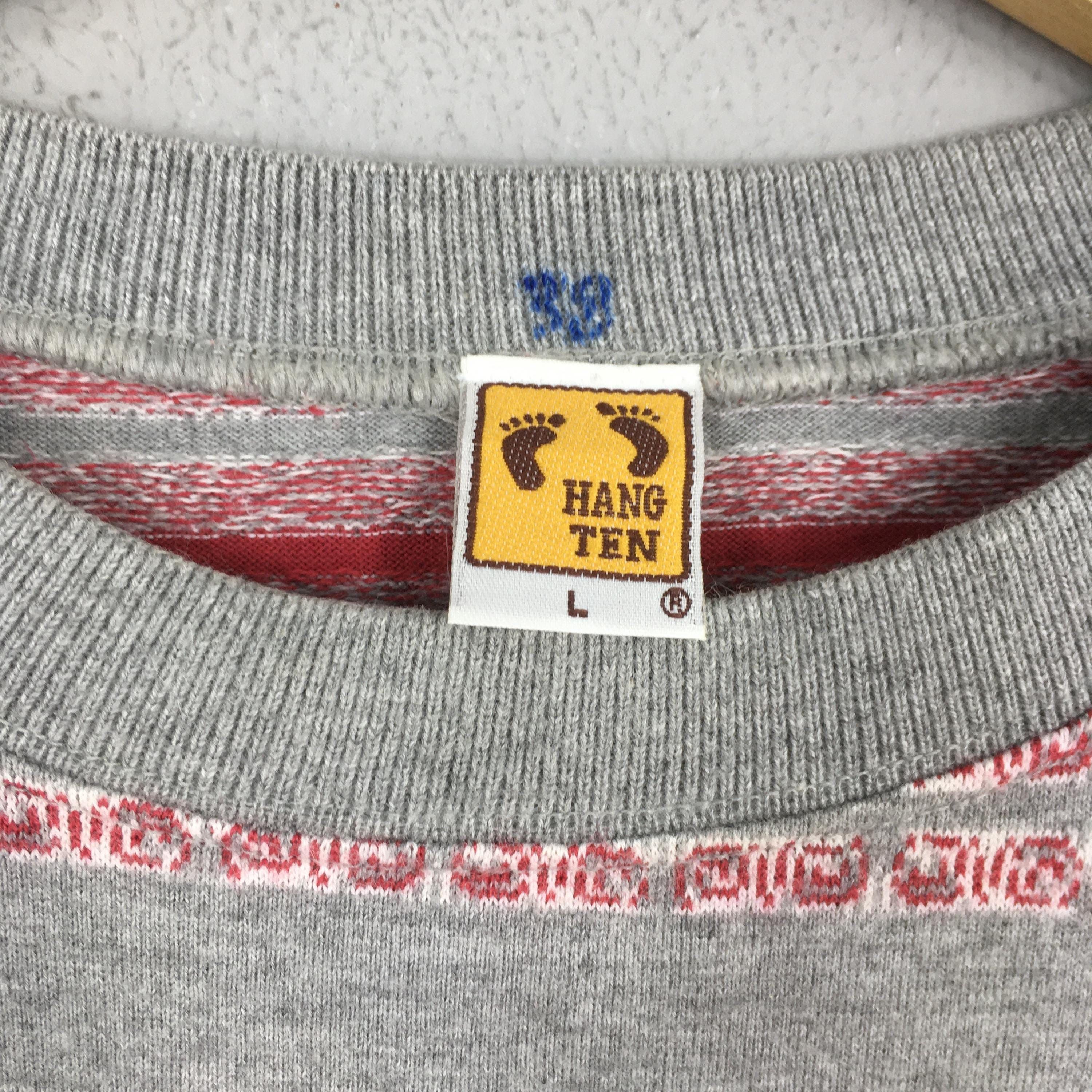 Hang Ten Vintage 90's Hang Ten Stripes Gray T shirt Large Size US L / EU 52-54 / 3 - 4 Thumbnail