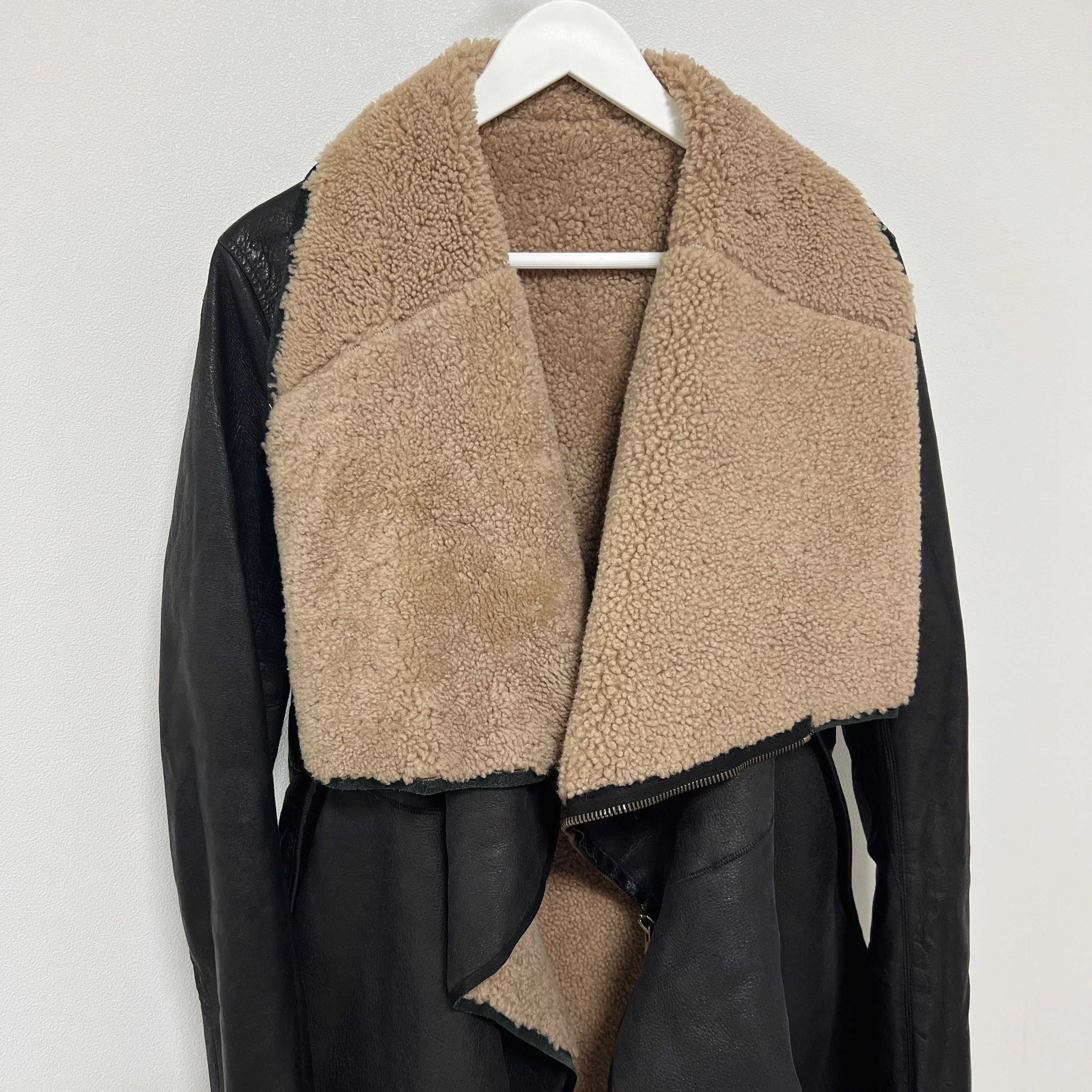 Rick Owens Rick Owens 10FW Long Shearling Moto Car Coat Size XS / US 0-2 / IT 36-38 - 4 Thumbnail