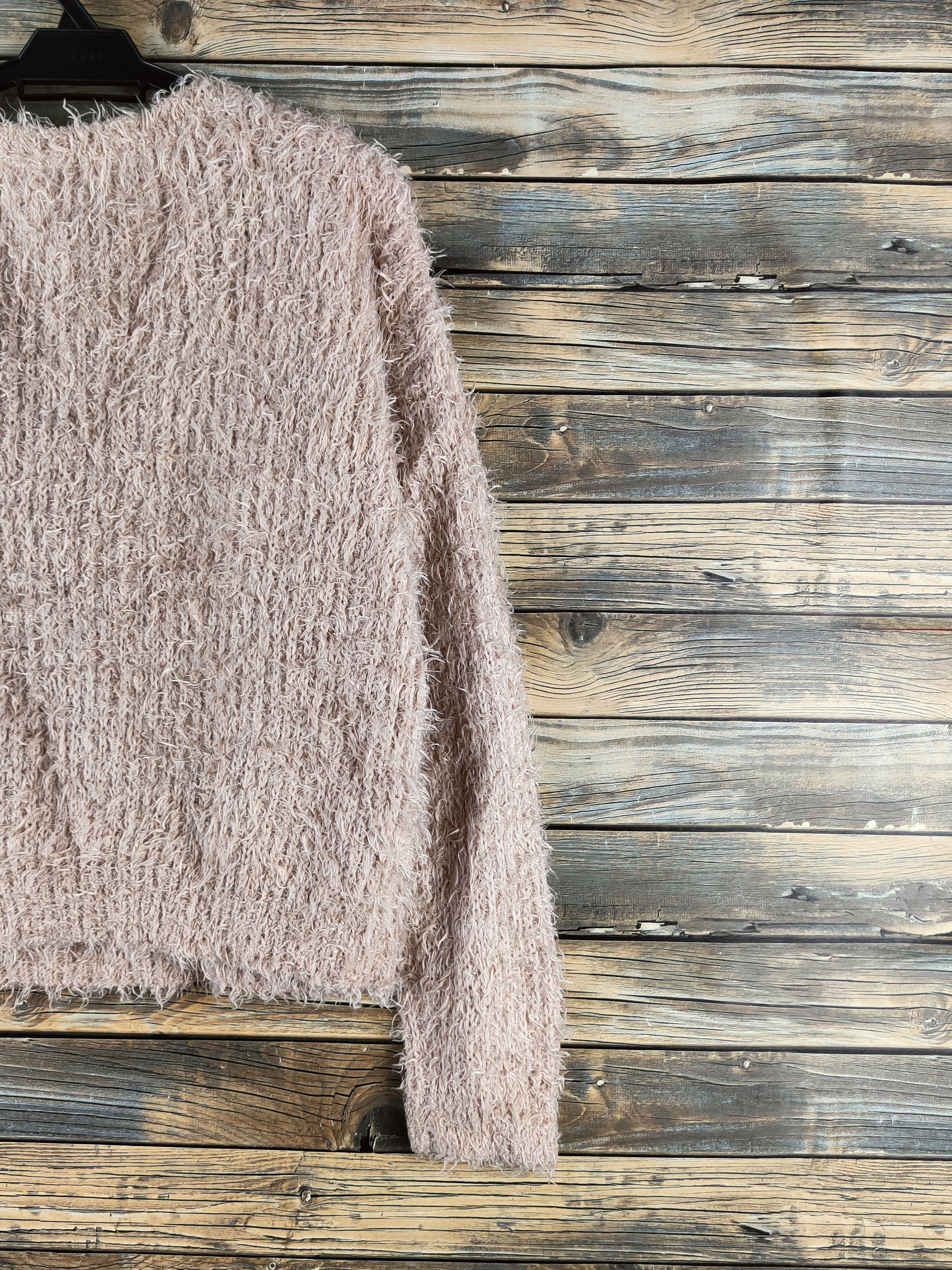 MOUSSY DL Moussy Beige Fur Mohair Knitwear #46-951 Size L / US 10 / IT 46 - 9 Thumbnail