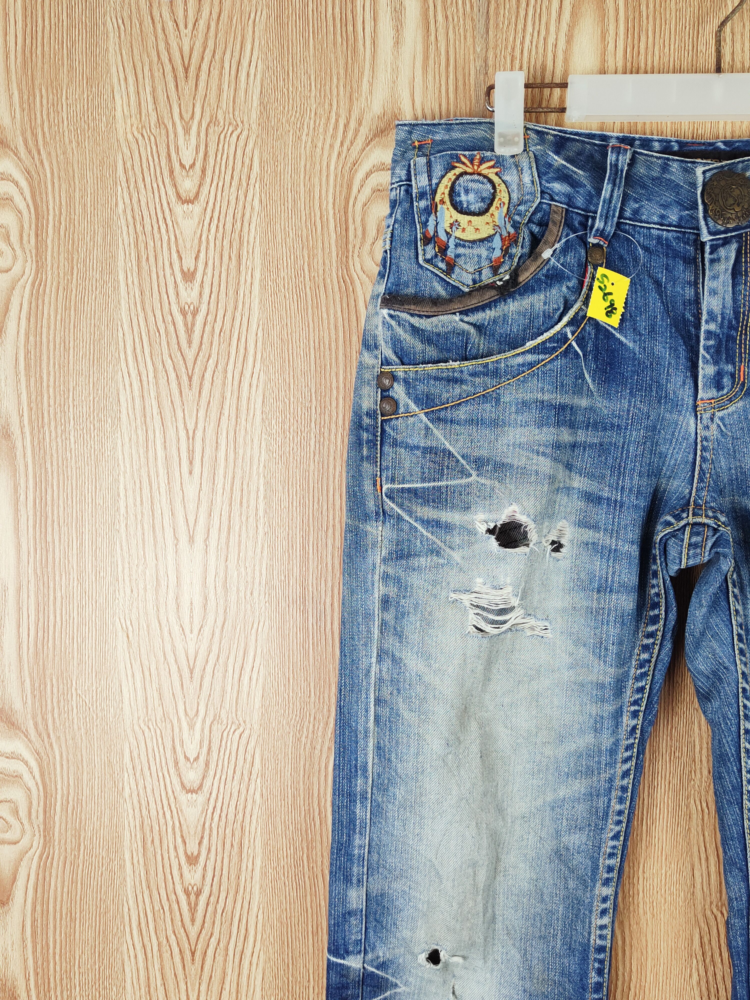 Japanese Brand Redpepper Blue Distressed Ripped Jeans #S2698 Size 31" - 5 Thumbnail