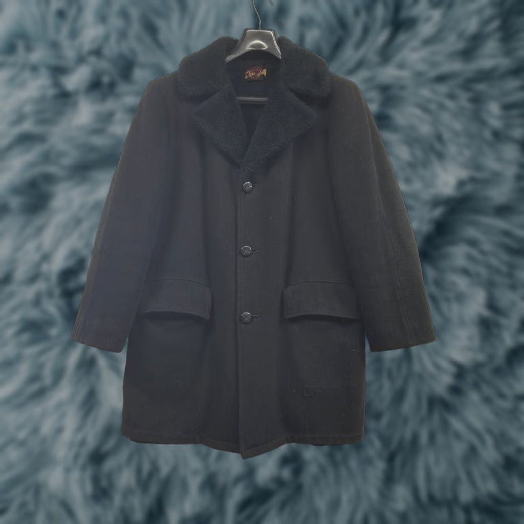 Vintage VINTAGE DAN-JAC Mens Jacket Wool Coat Black Large 80s 90s Outdoor Collared Wool See Measurements Size US L / EU 52-54 / 3 - 1 Thumbnail