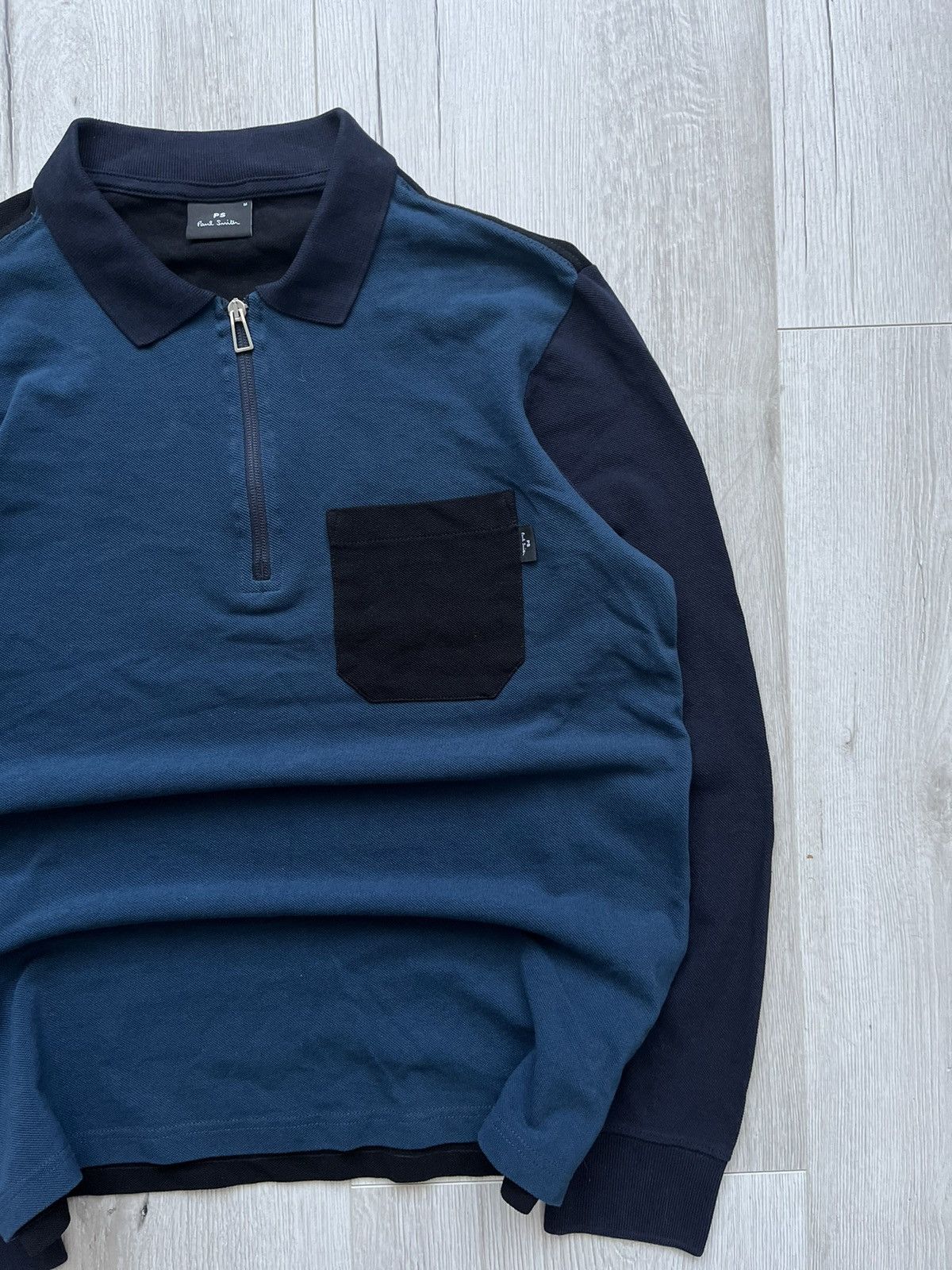 Designer × Paul Smith Paul Smith Colorblock 1/4 Quarter Zip Long Sleeve Shirt Size US M / EU 48-50 / 2 - 2 Thumbnail
