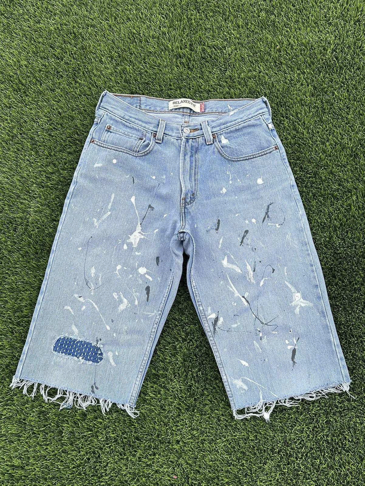 Japanese Brand × Levi's × Vintage Vintage baggy sashiko patch Levi’s 550 jorts Size US 31 - 1 Thumbnail