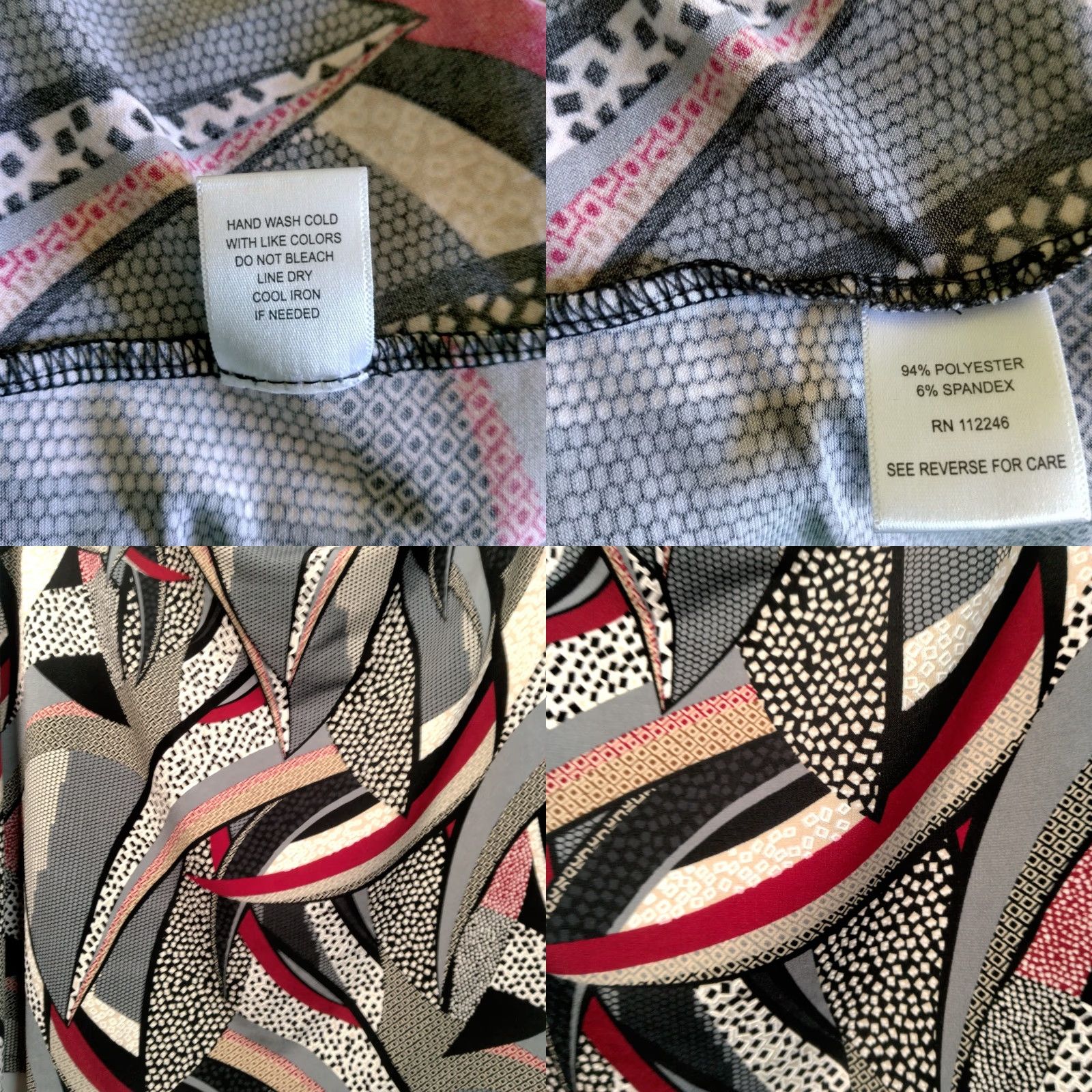 Vintage Vintage Sami & Jo Shirt XL Sleeveless Cowl Neck Geometric Abstract Artsy Textured Print Stained Glass Look Y2K Size XL / US 12-14 / IT 48-50 - 8 Thumbnail