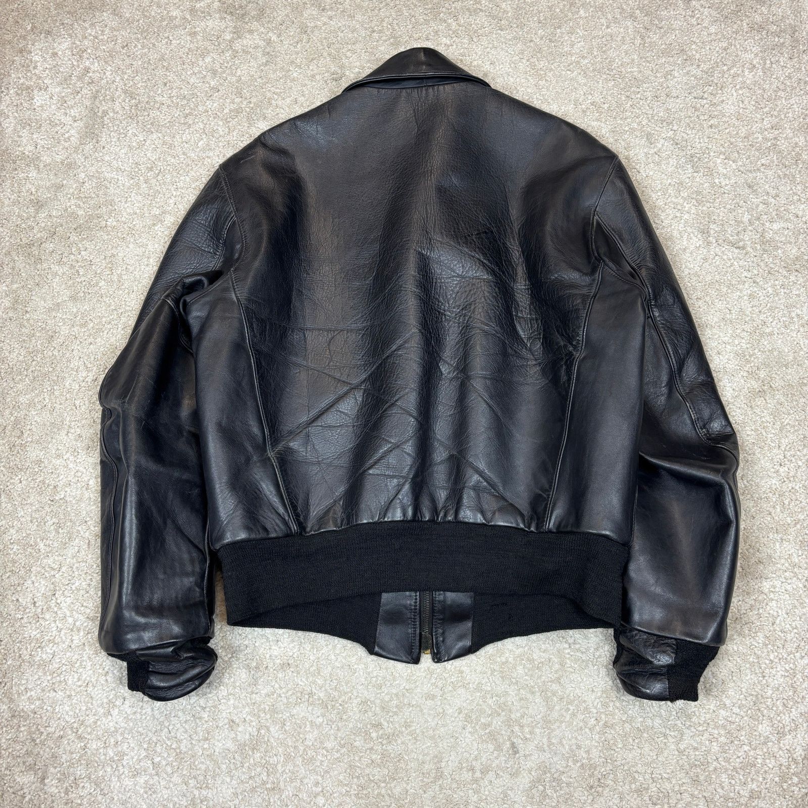 Vintage Vintage 40s 50s Sierra Sportswear Horsehide Leather Jacket Size US L / EU 52-54 / 3 - 3 Thumbnail