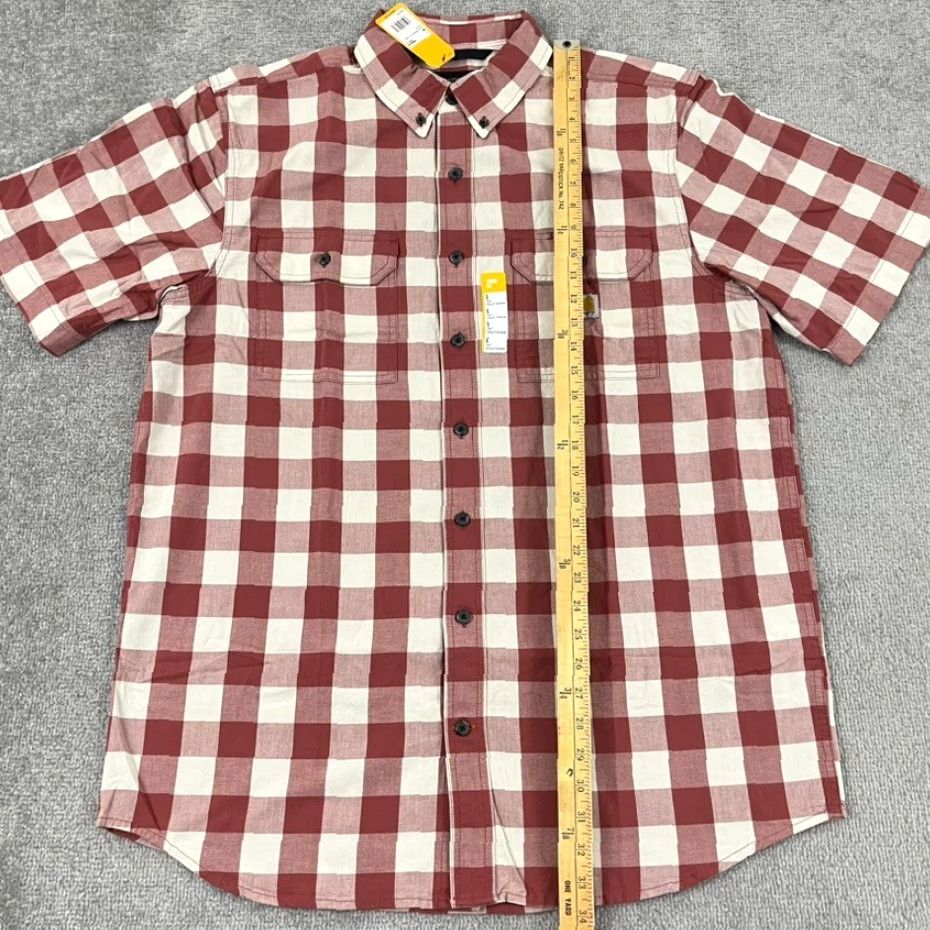 Carhartt VINTAGE Carhartt Men’s Plaid Shirt Short Sleeve Large Tall Cotton Button Up Fall Spring Summer Winter Size US L / EU 52-54 / 3 - 5 Thumbnail